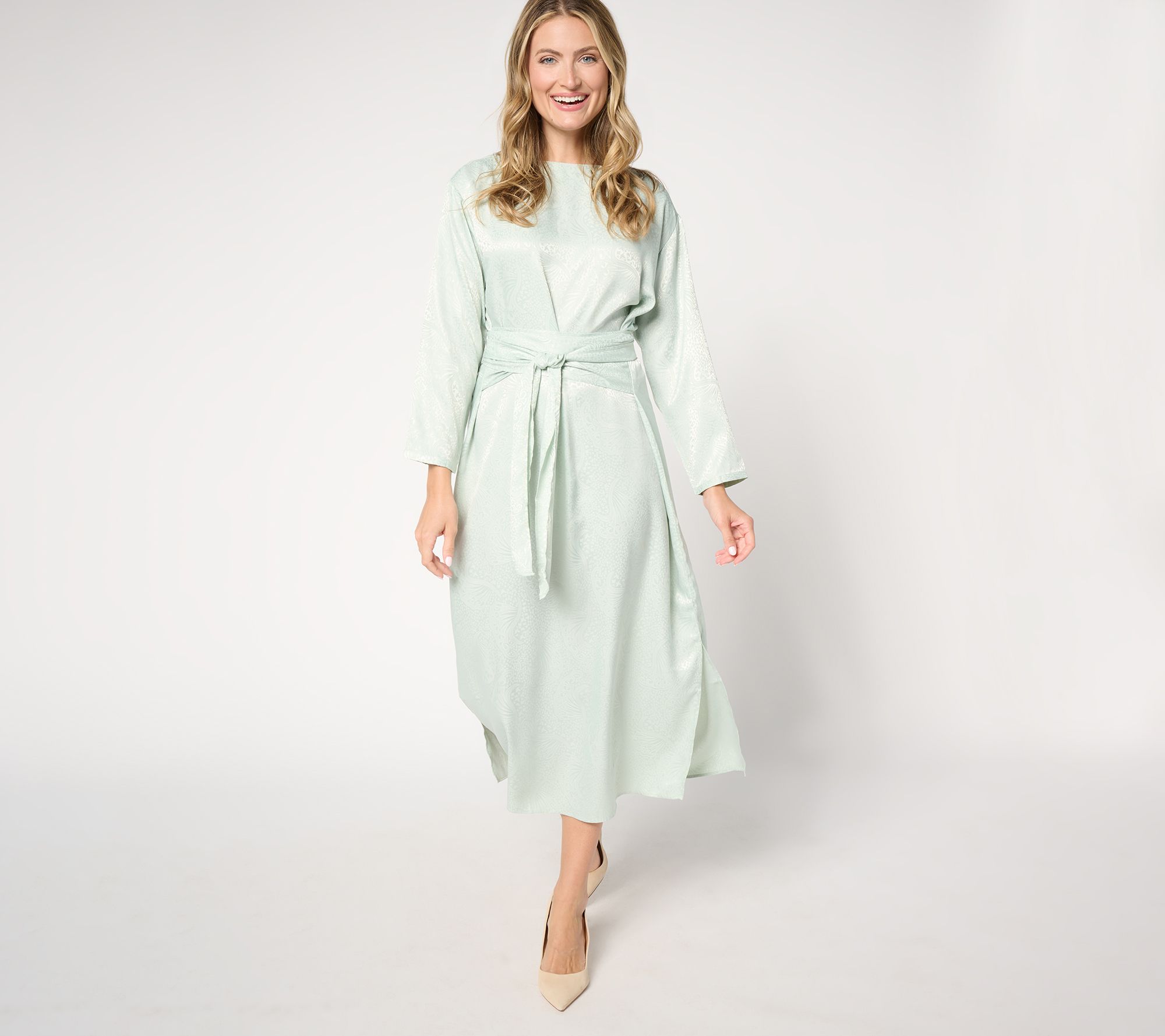 Me by Jennie Garth Petite Chelsea Satin Dress with Self Tie