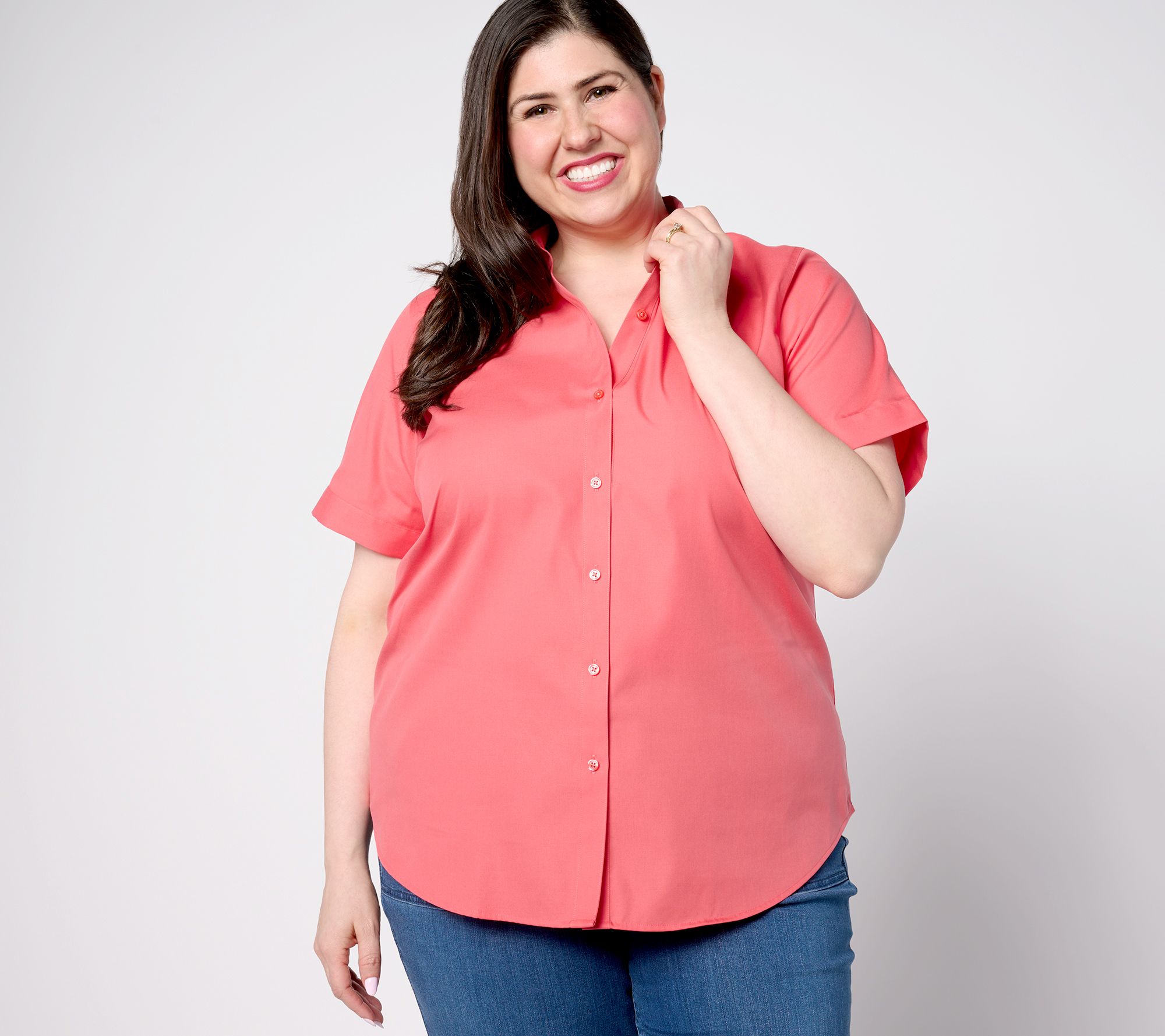 "As Is" Coldwater Creek No-Iron Short Sleeve Shirt in Prints & Solids