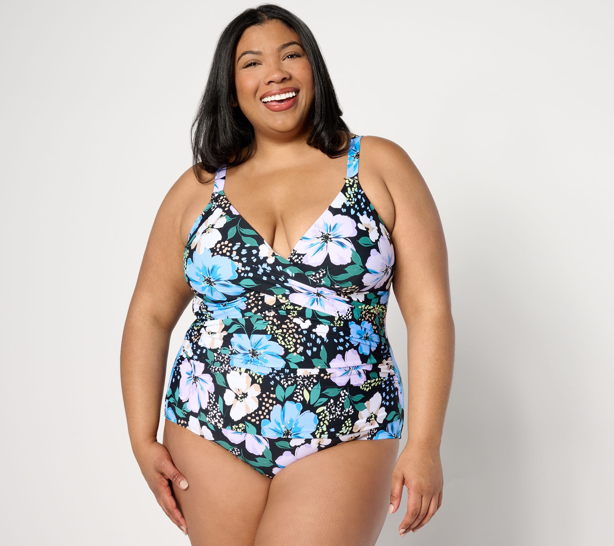 "As Is" Jantzen Wrap Neck One-Piece with Adjustable Straps