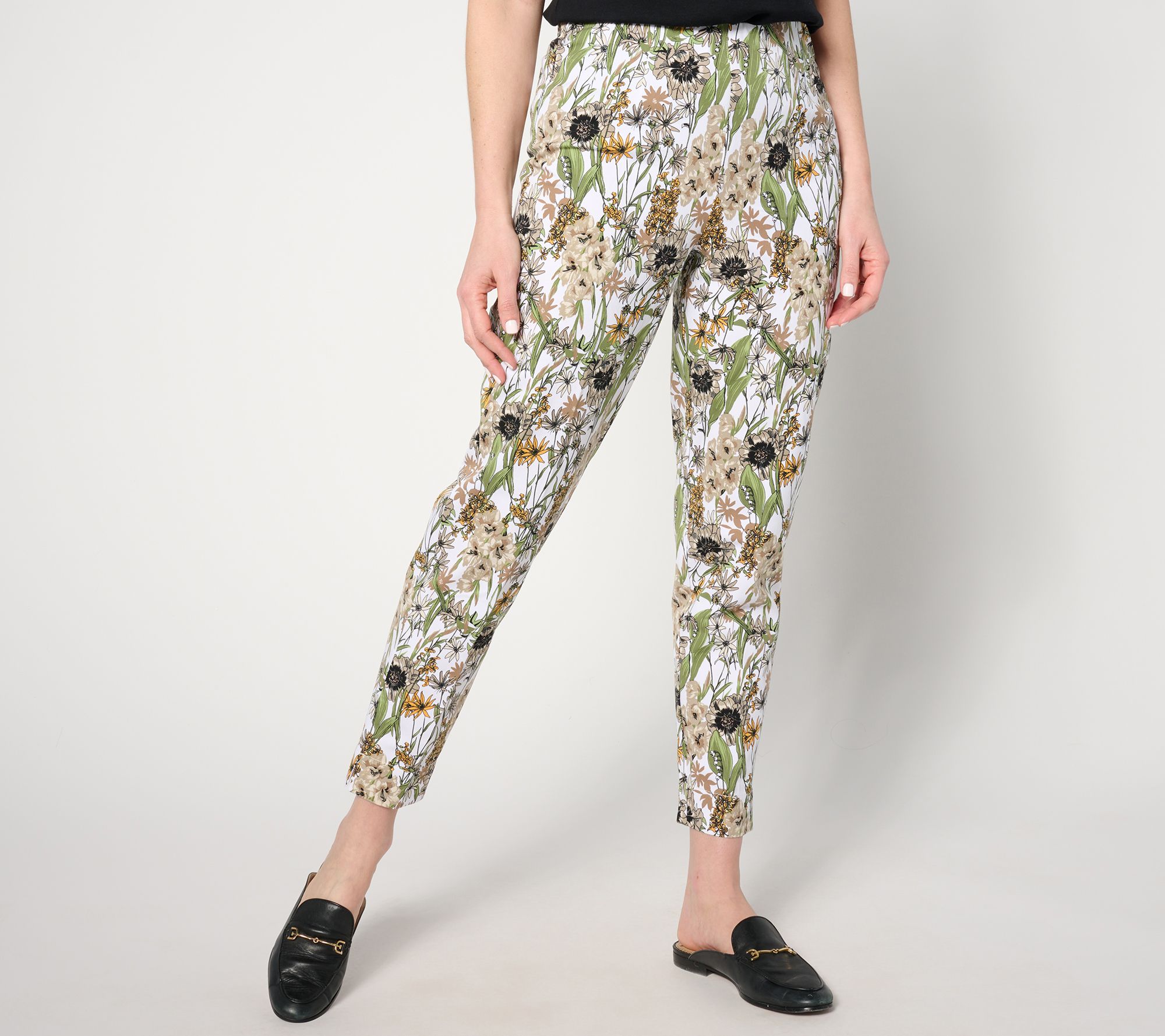 "As Is" Isaac Mizrahi Live! Petite Printed 24/7 Stretch Tapered Pants