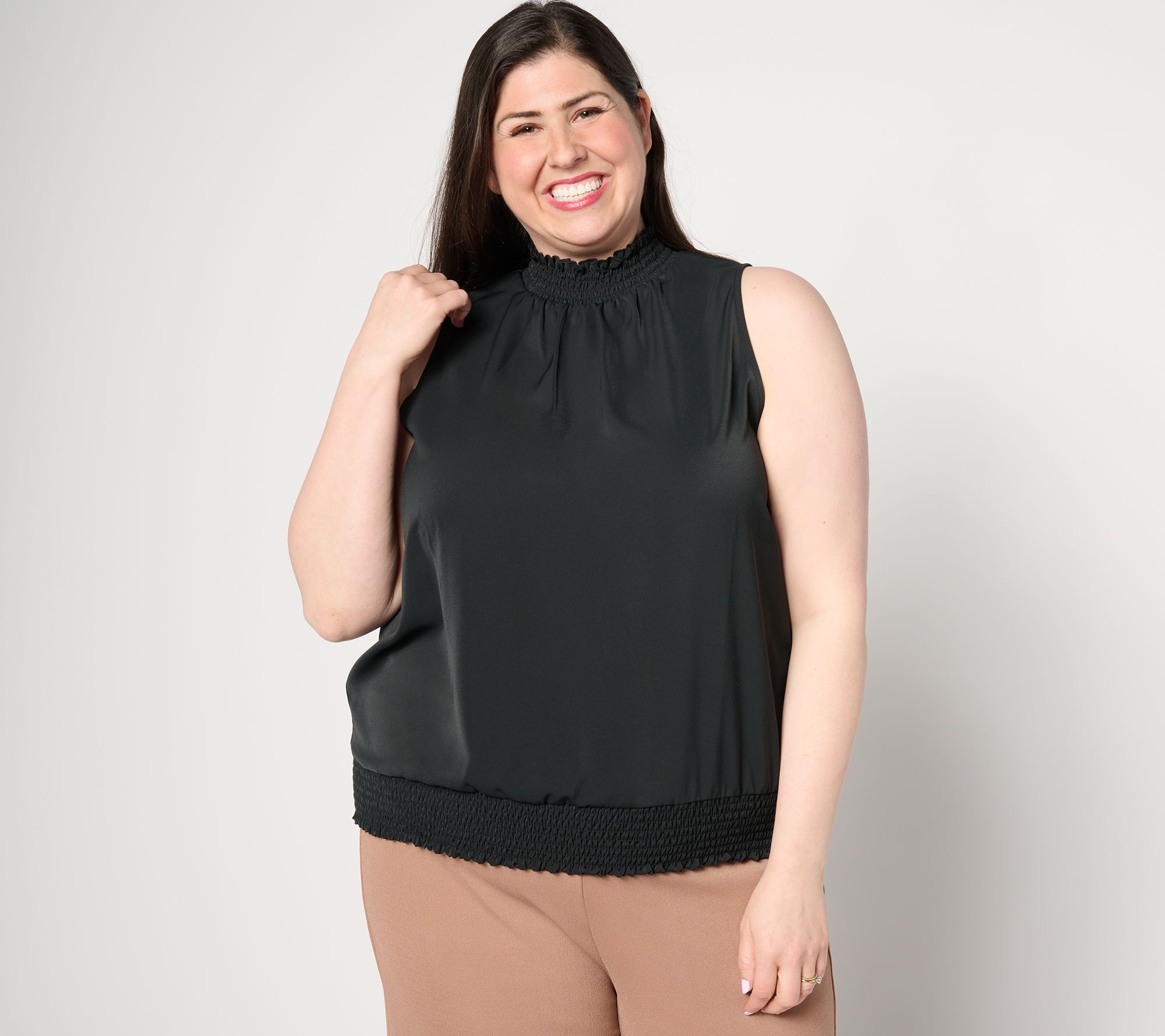 "As Is" BEAUTIFUL by Lawrence Zarian Smocked High Neck Tank