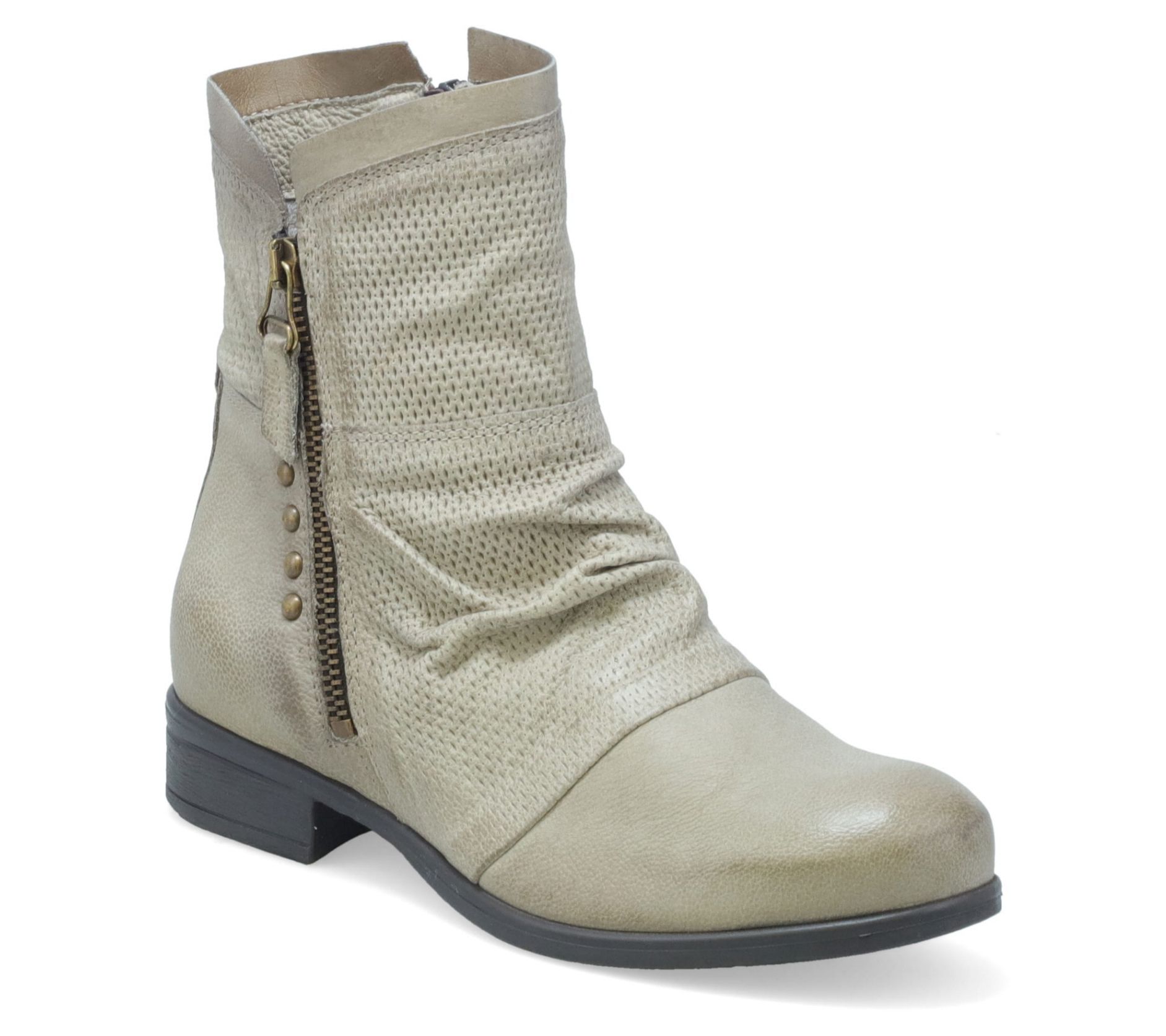 Miz Mooz Leather Ruched Mid Boots - Sandi