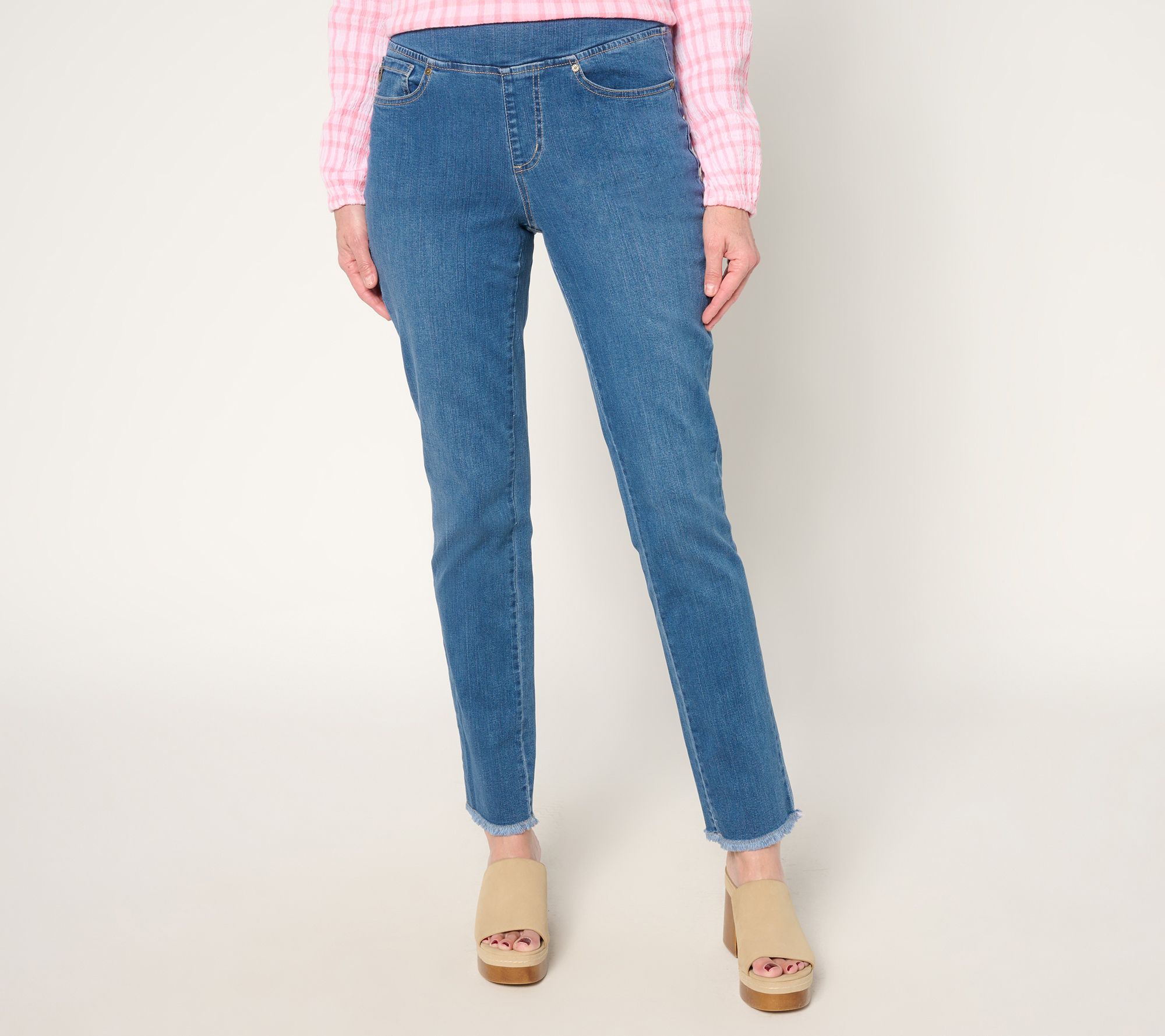 Belle by Kim Gravel Petite TripleLuxe Denim Slim Leg Pants