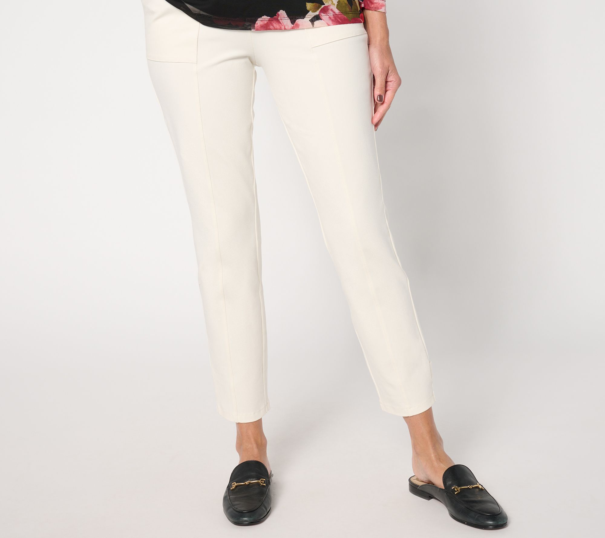 "As Is" Susan Graver Regular Weekend Stretch Slim Leg Ankle Pants w/ Tab