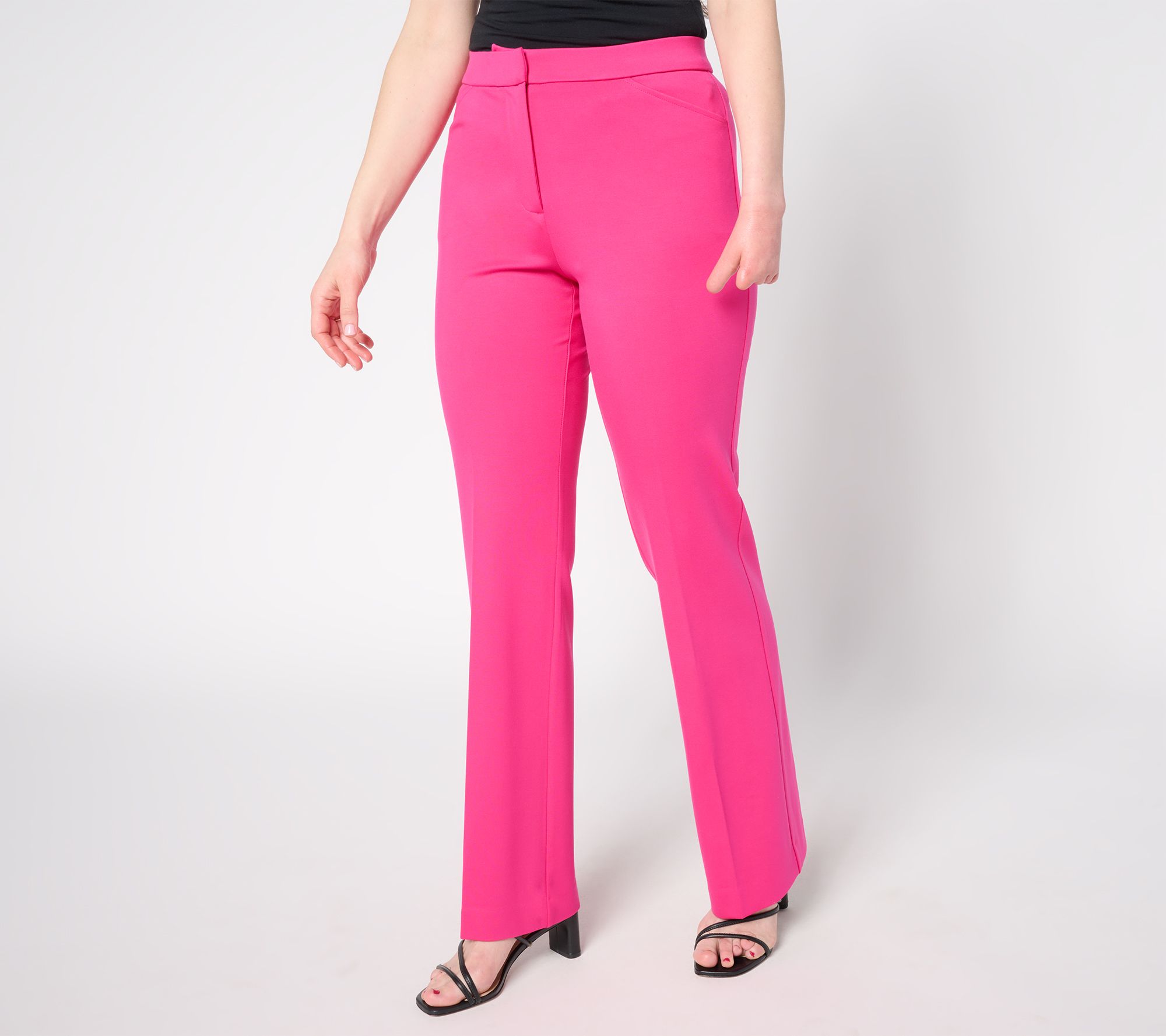 Tailored by Susan Graver Petite Sleek Ponte Boot-Cut Pants