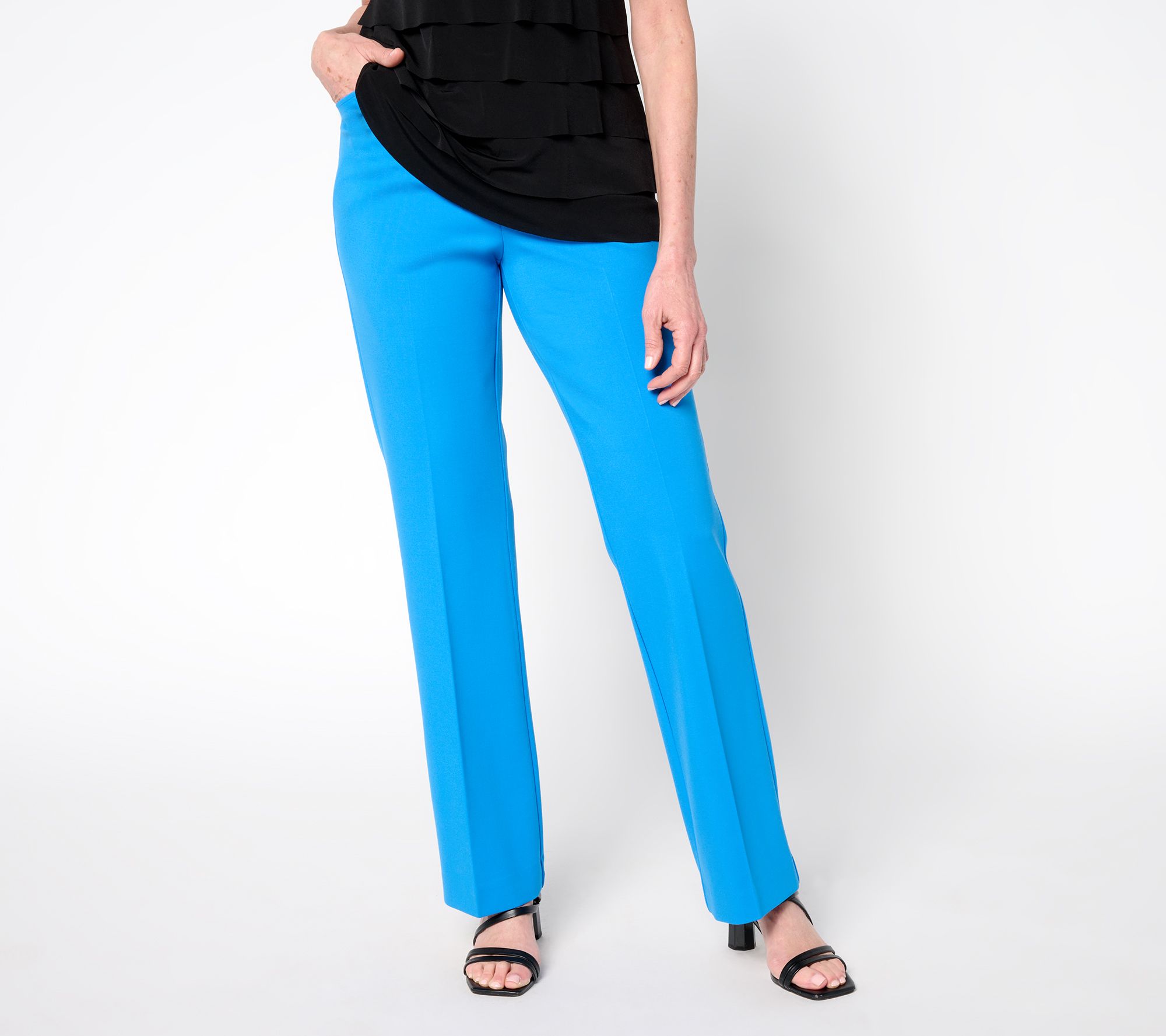 Tailored by Susan Graver Petite Sleek Ponte Boot-Cut Pants