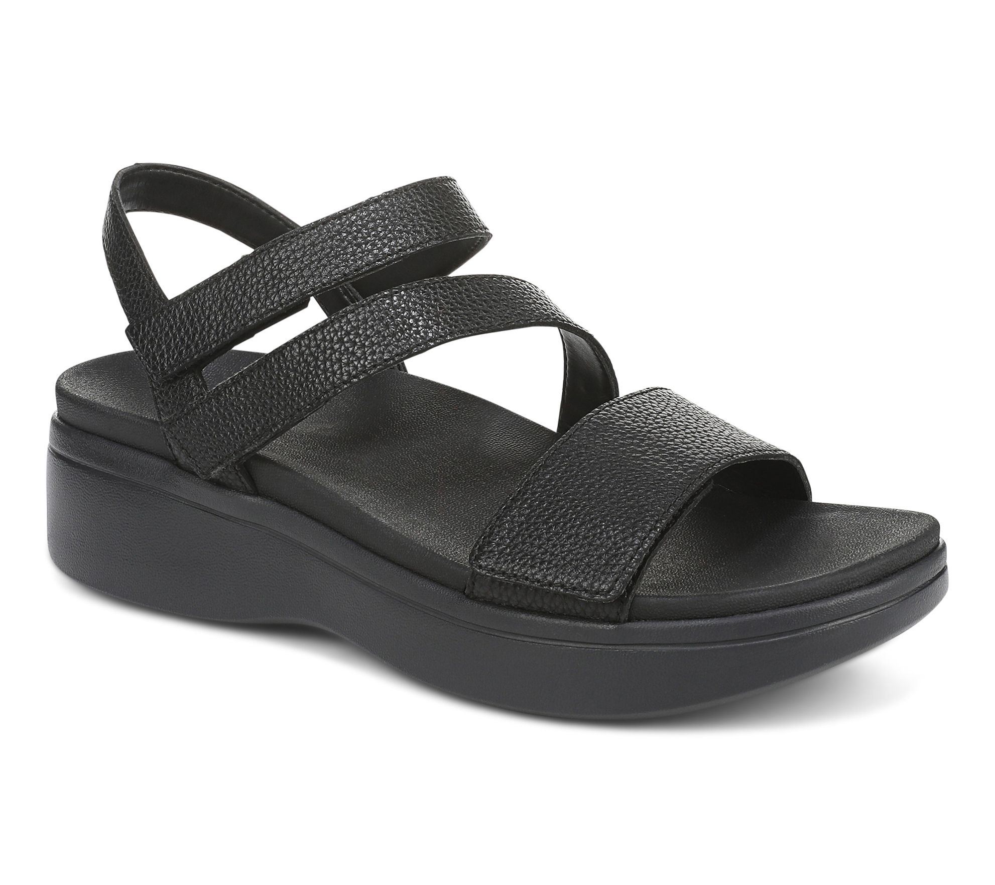 Vionic Leather Adjustable Platform Sandals - Sophia