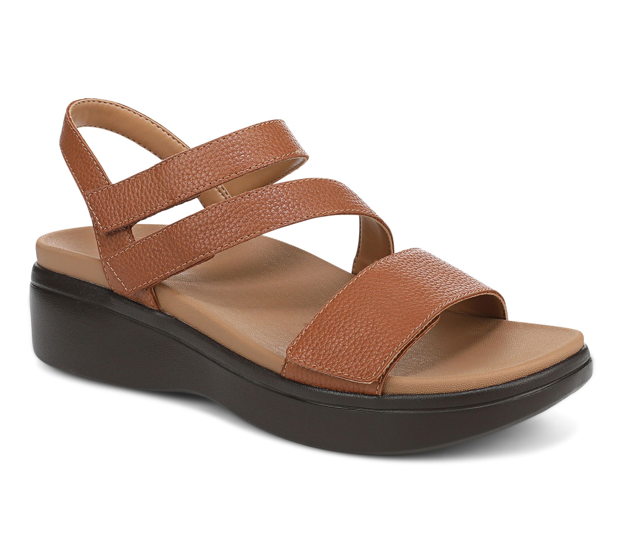 Vionic Leather Adjustable Platform Sandals - Sophia