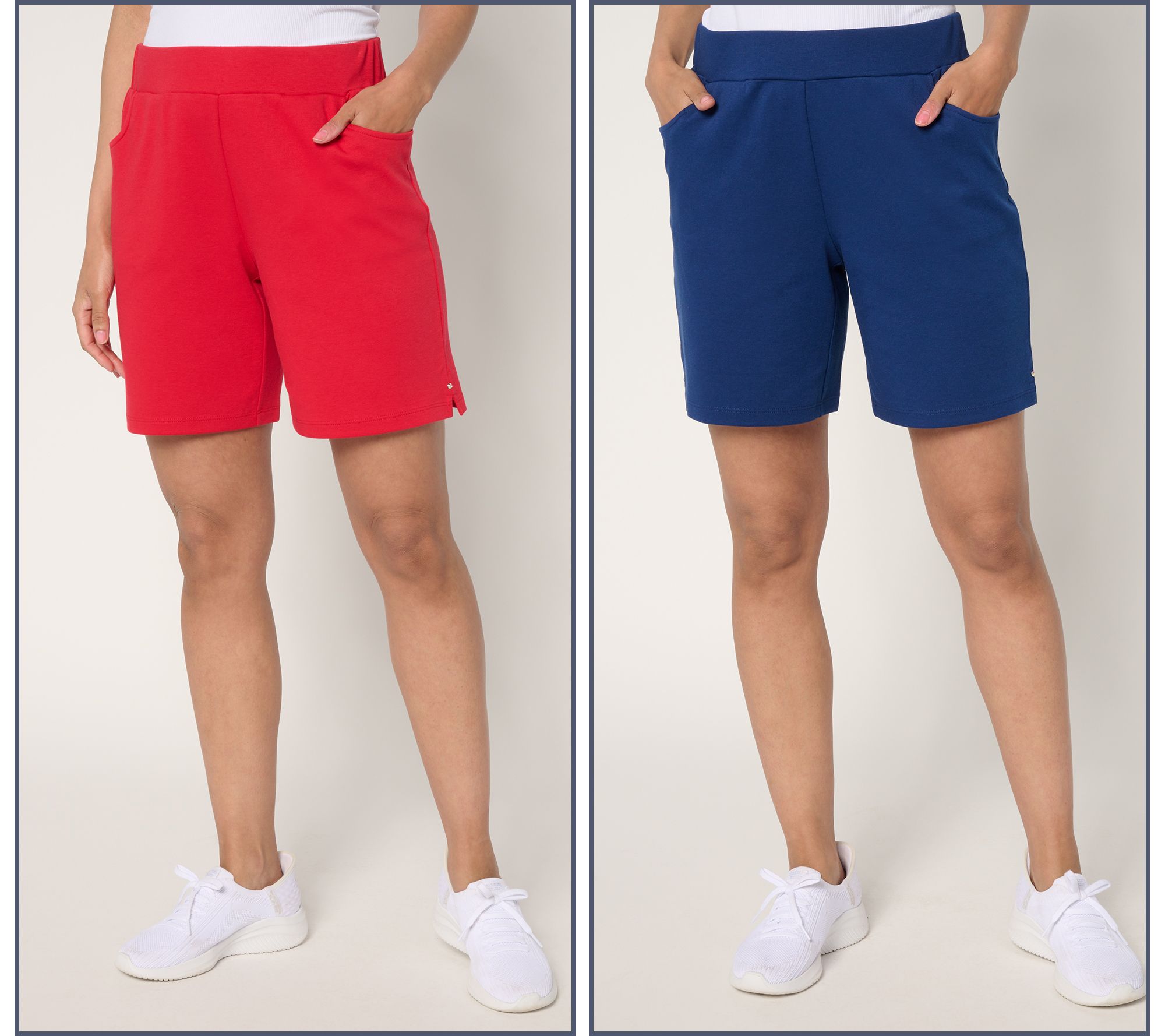 Quacker Factory Set of Two Pull-On 8" Shorts