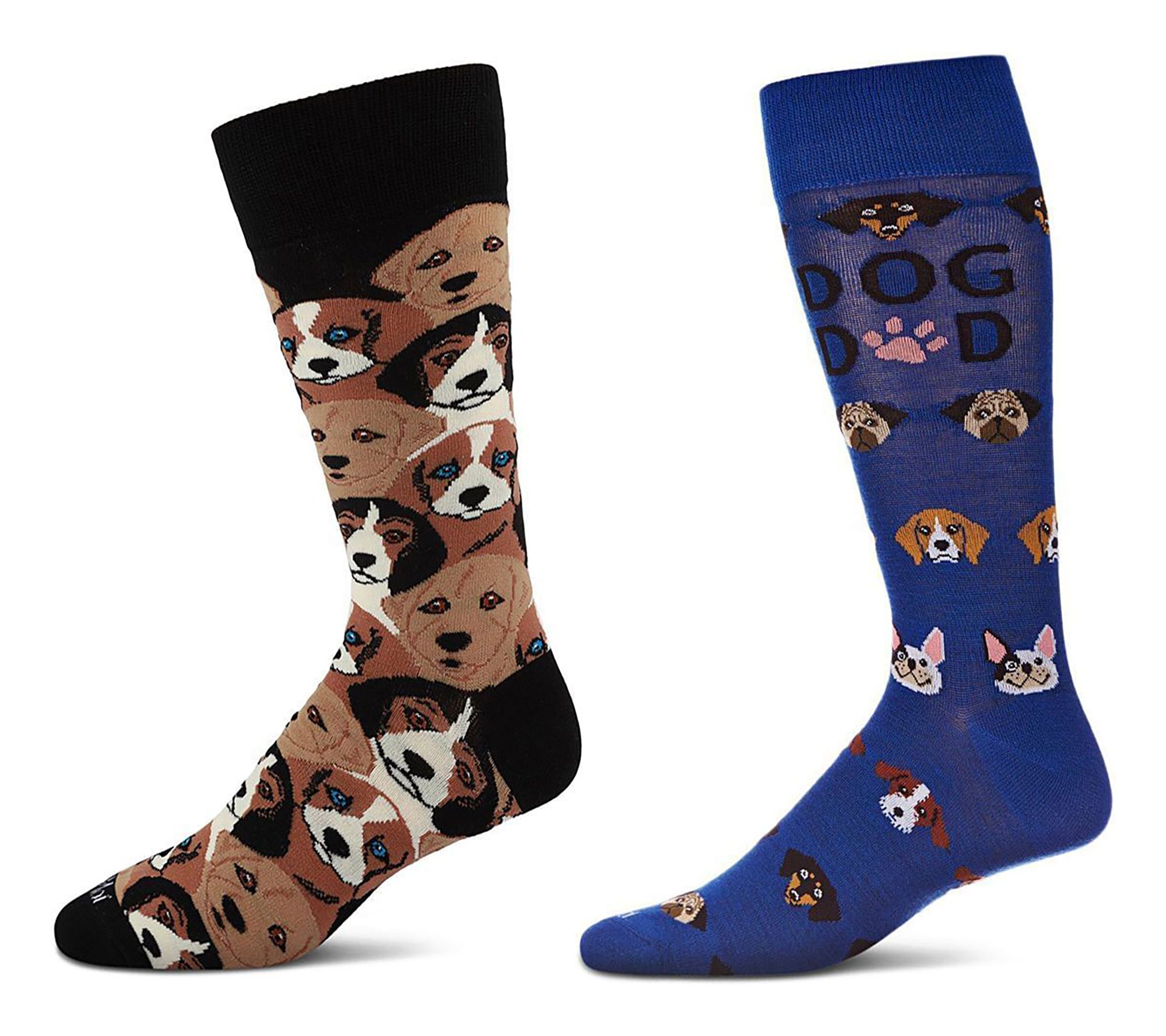Men's 2 Pair Pack Novelty Themed Crew Socks