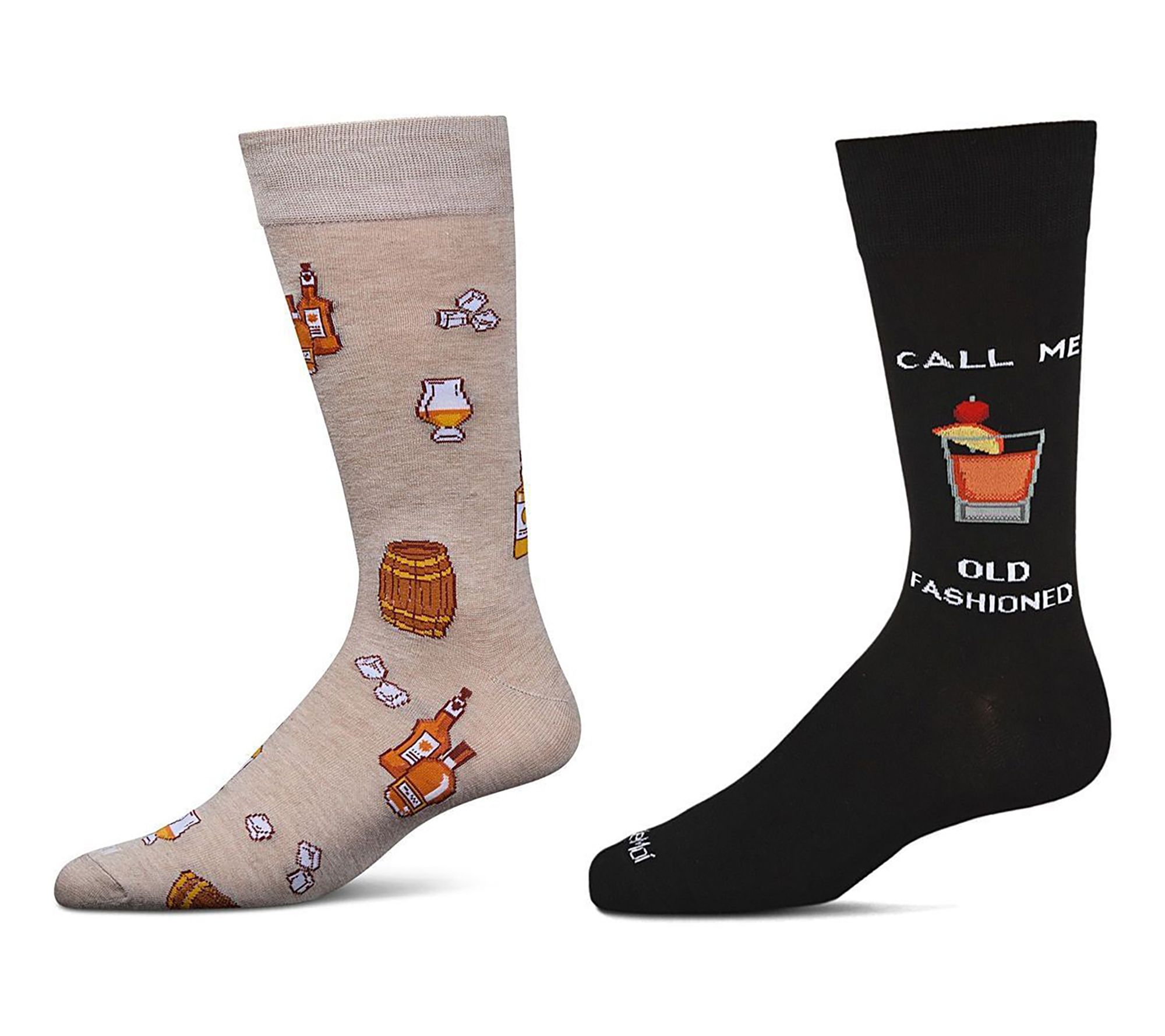 Men's 2 Pair Pack Novelty Themed Crew Socks