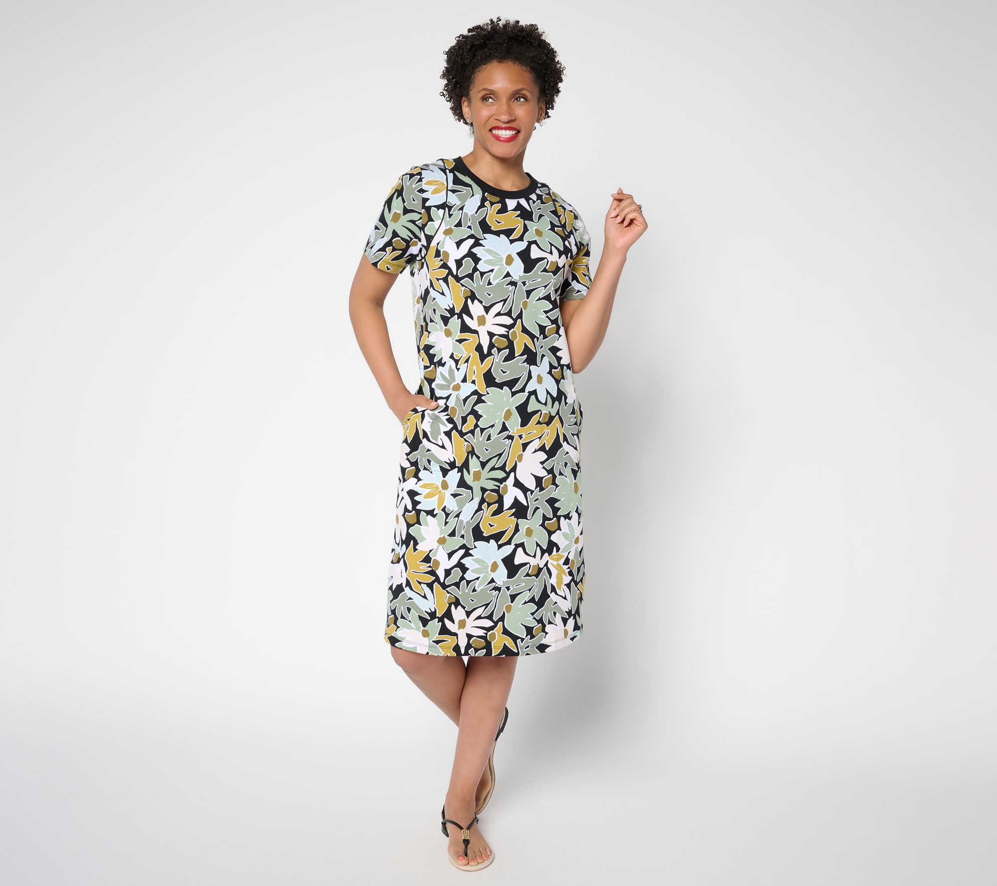 Sport Savvy Printed Cotton Span T-Shirt Dress