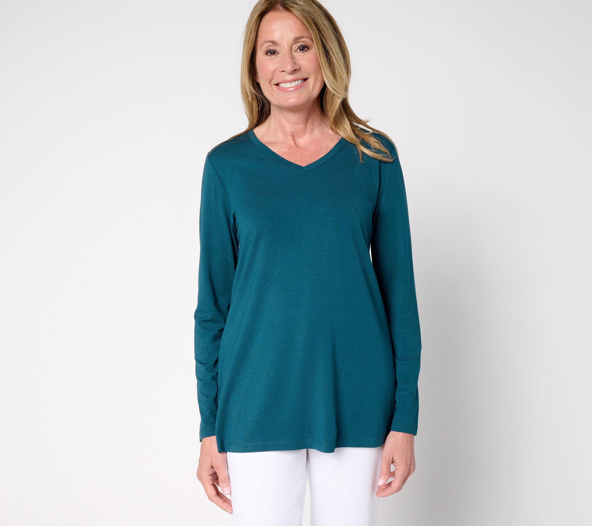 Denim & Co. Essentials Petite So Soft Jersey Tunic
