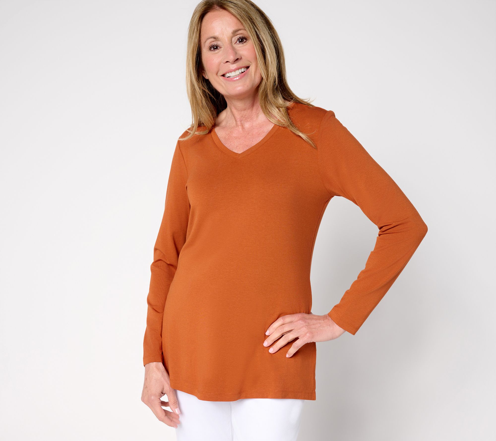 Denim & Co. Essentials Petite So Soft Jersey Tunic