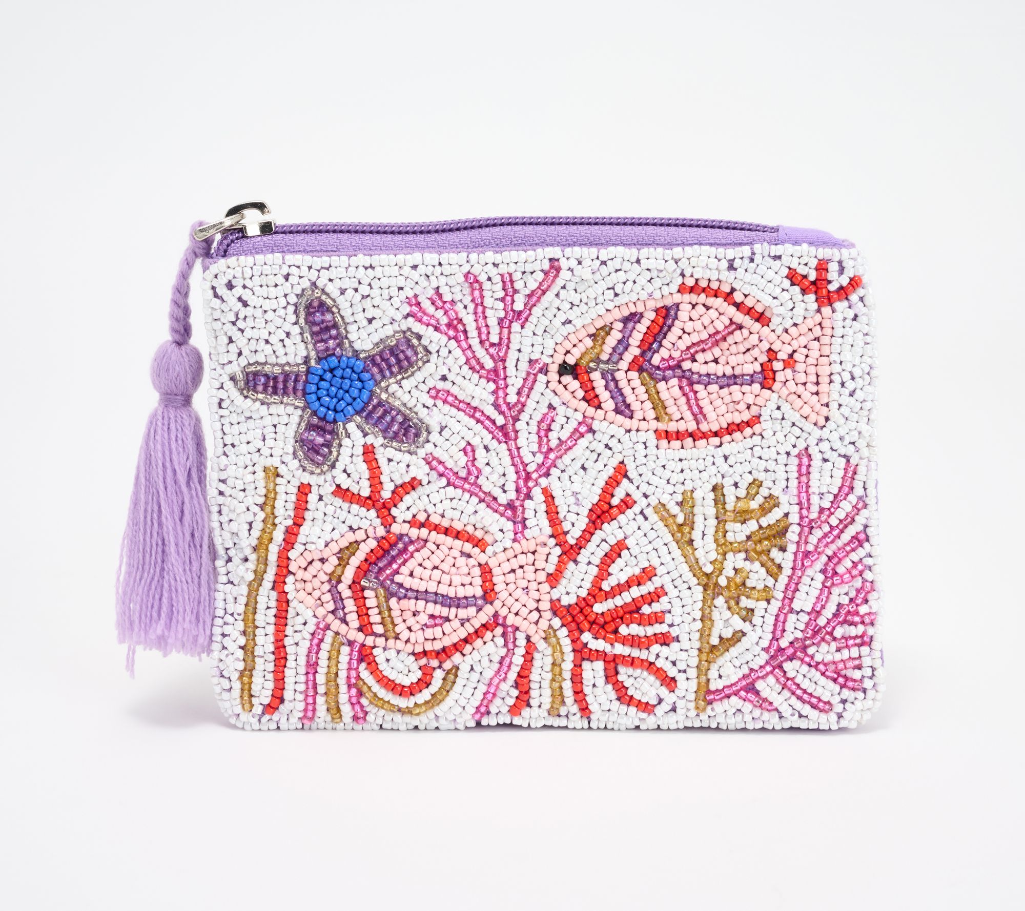 America & Beyond Embellished Beach Themed Coin Pouch