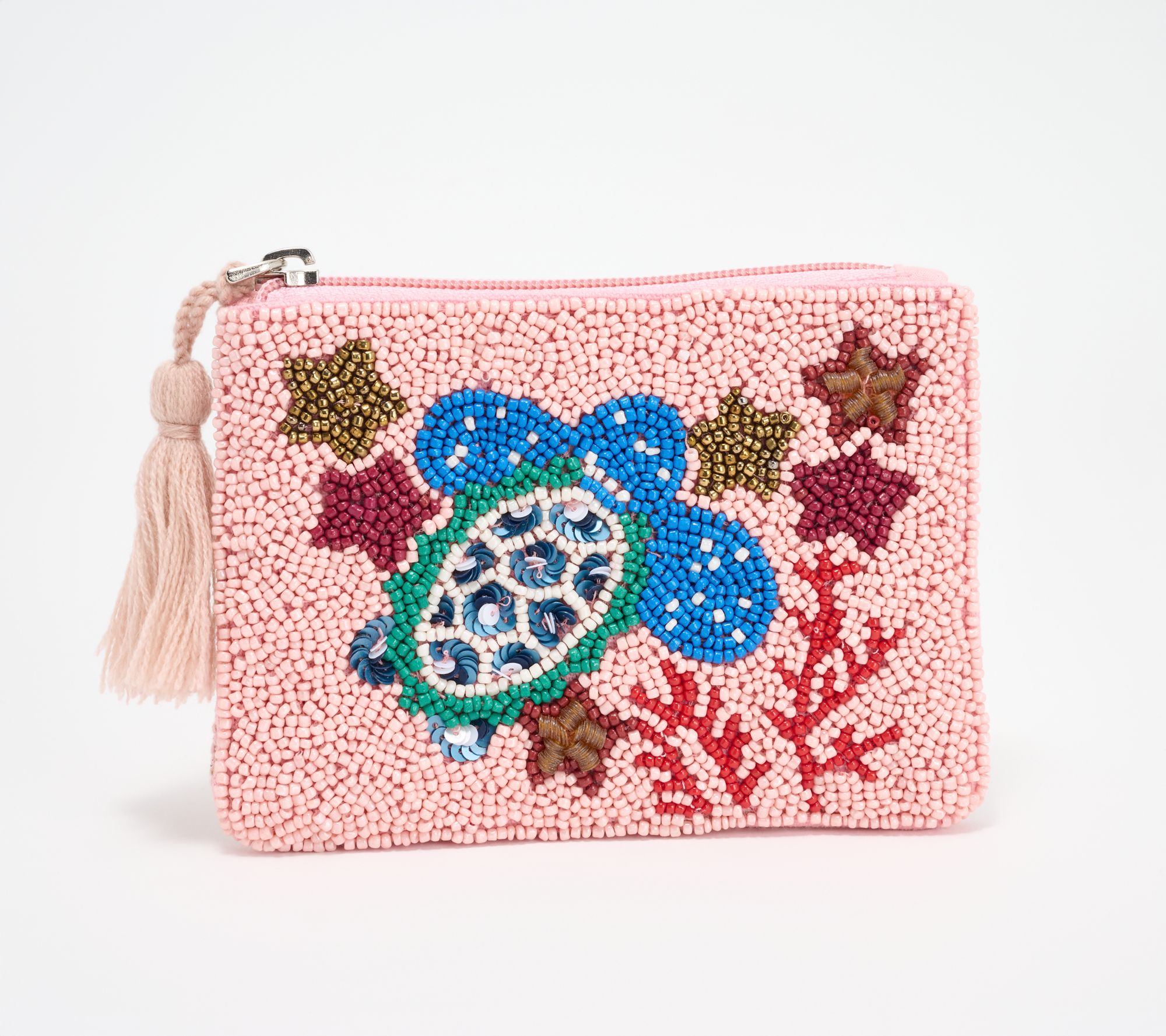 America & Beyond Embellished Beach Themed Coin Pouch