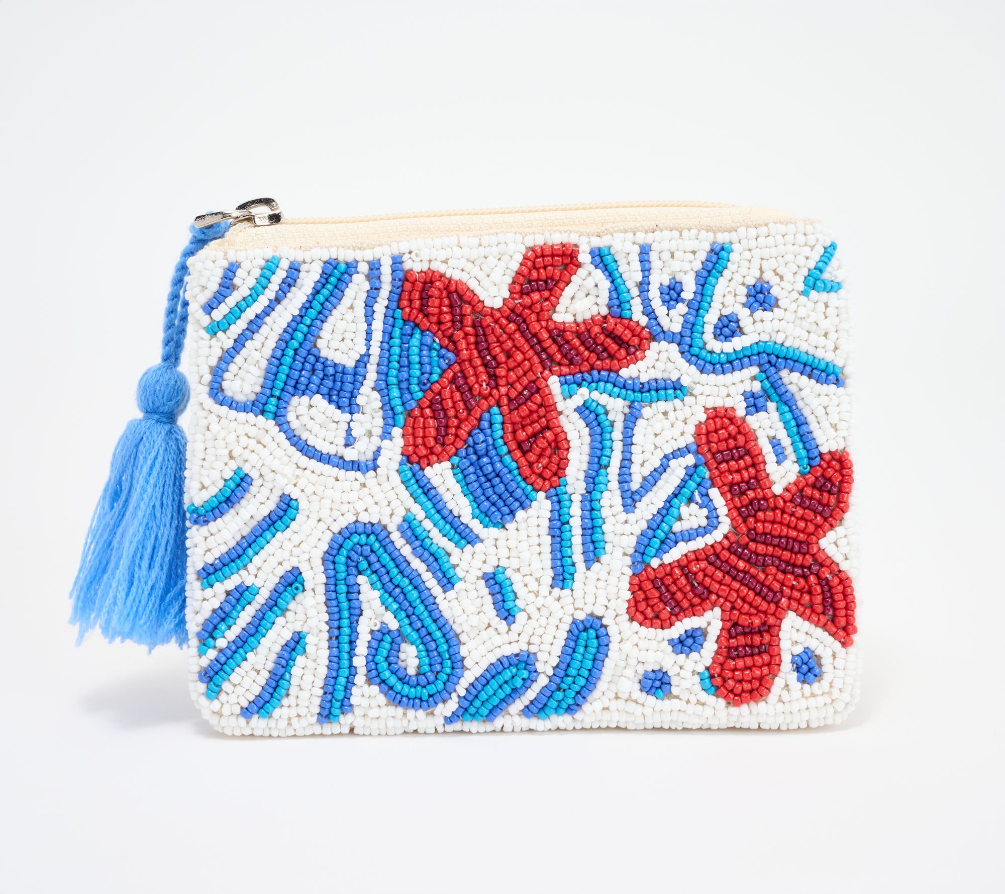 America & Beyond Embellished Beach Themed Coin Pouch