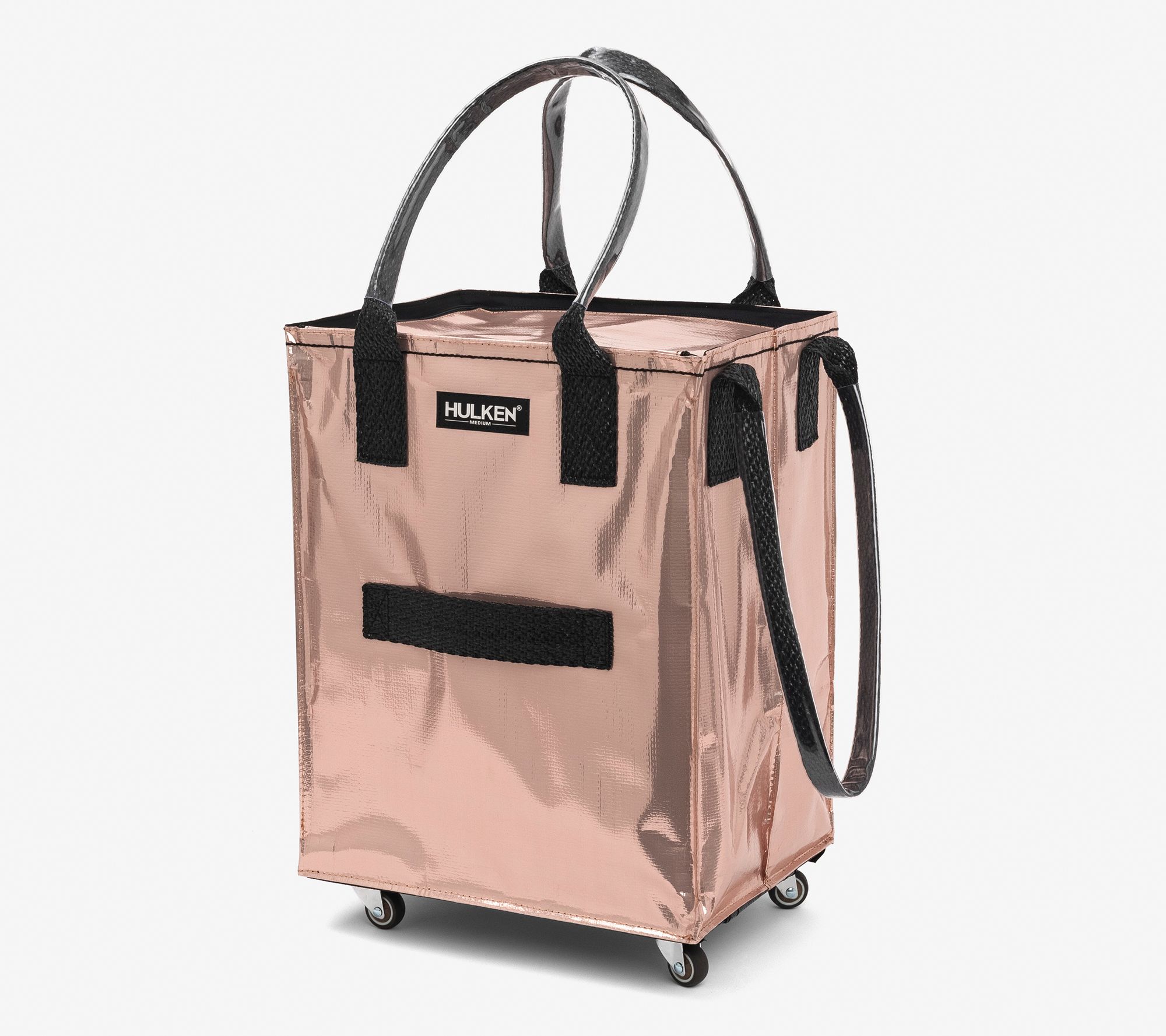  Hulken Medium Rolling Tote Bag with Zip Top & Button Closure