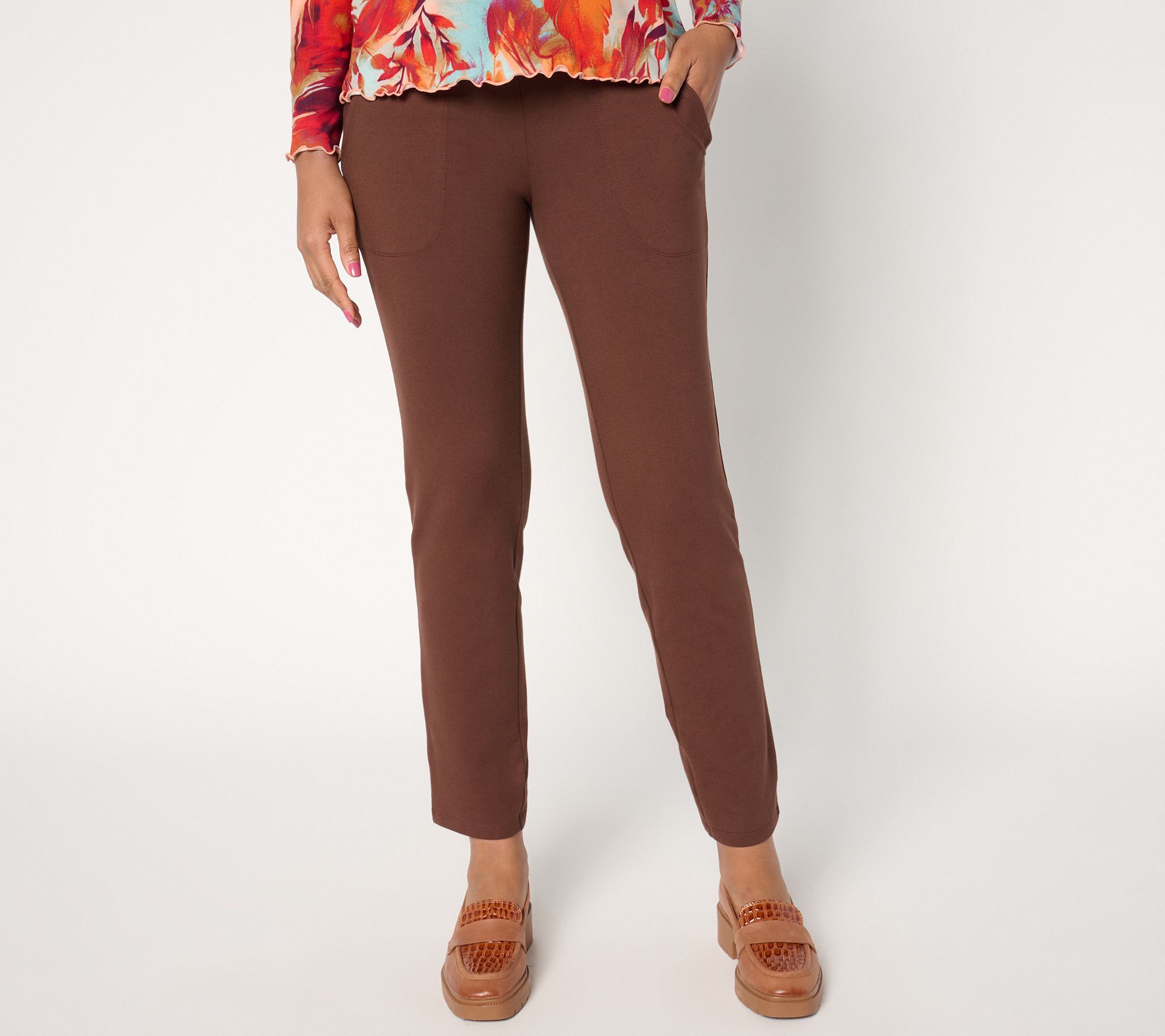 "As Is" Women with Control Tummy Control Petite Slim Leg Pant