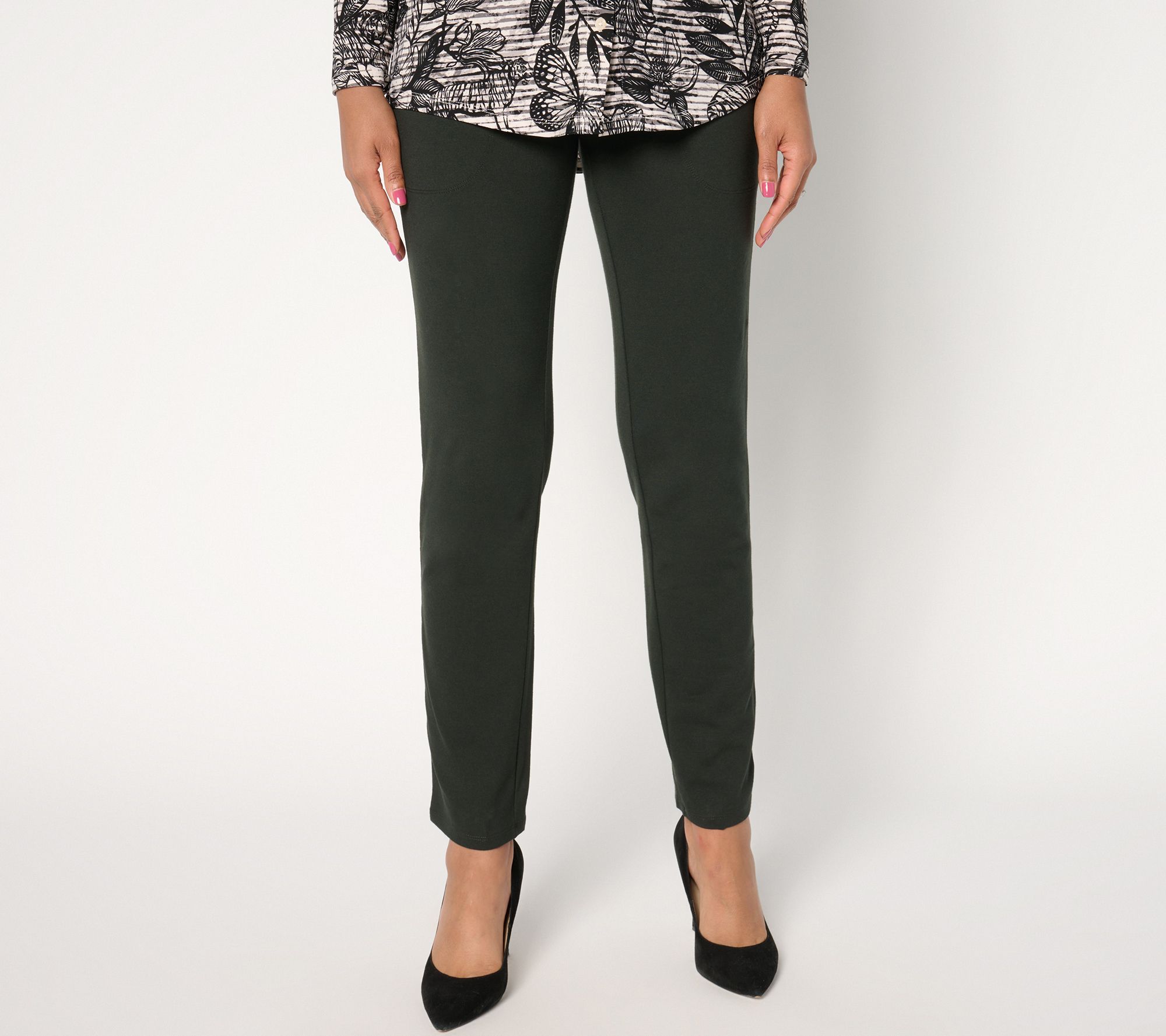 "As Is" Women with Control Tummy Control Petite Slim Leg Pant