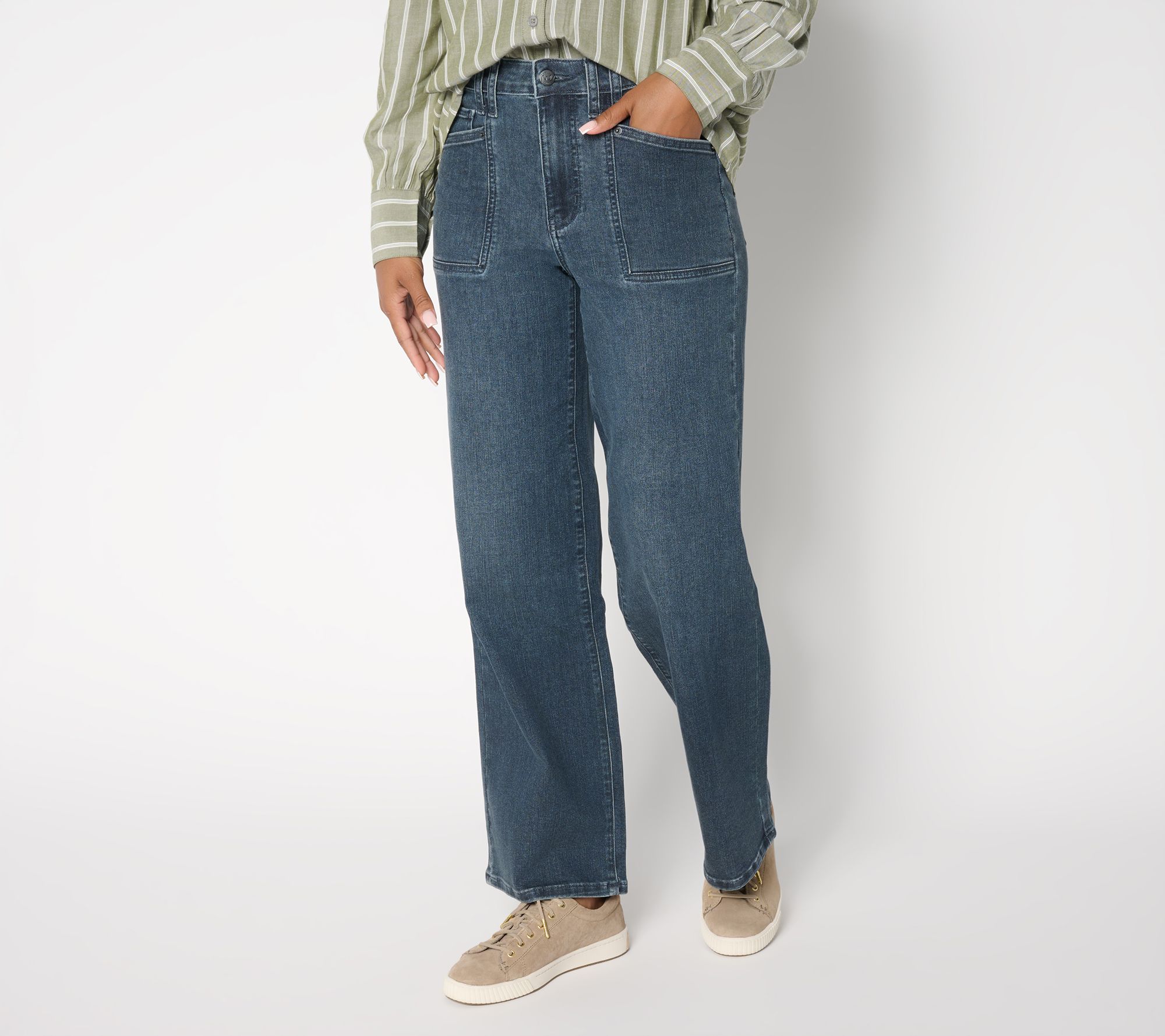 Me by Jennie Garth Tall Repreve Wide Leg Jeans- Indigo