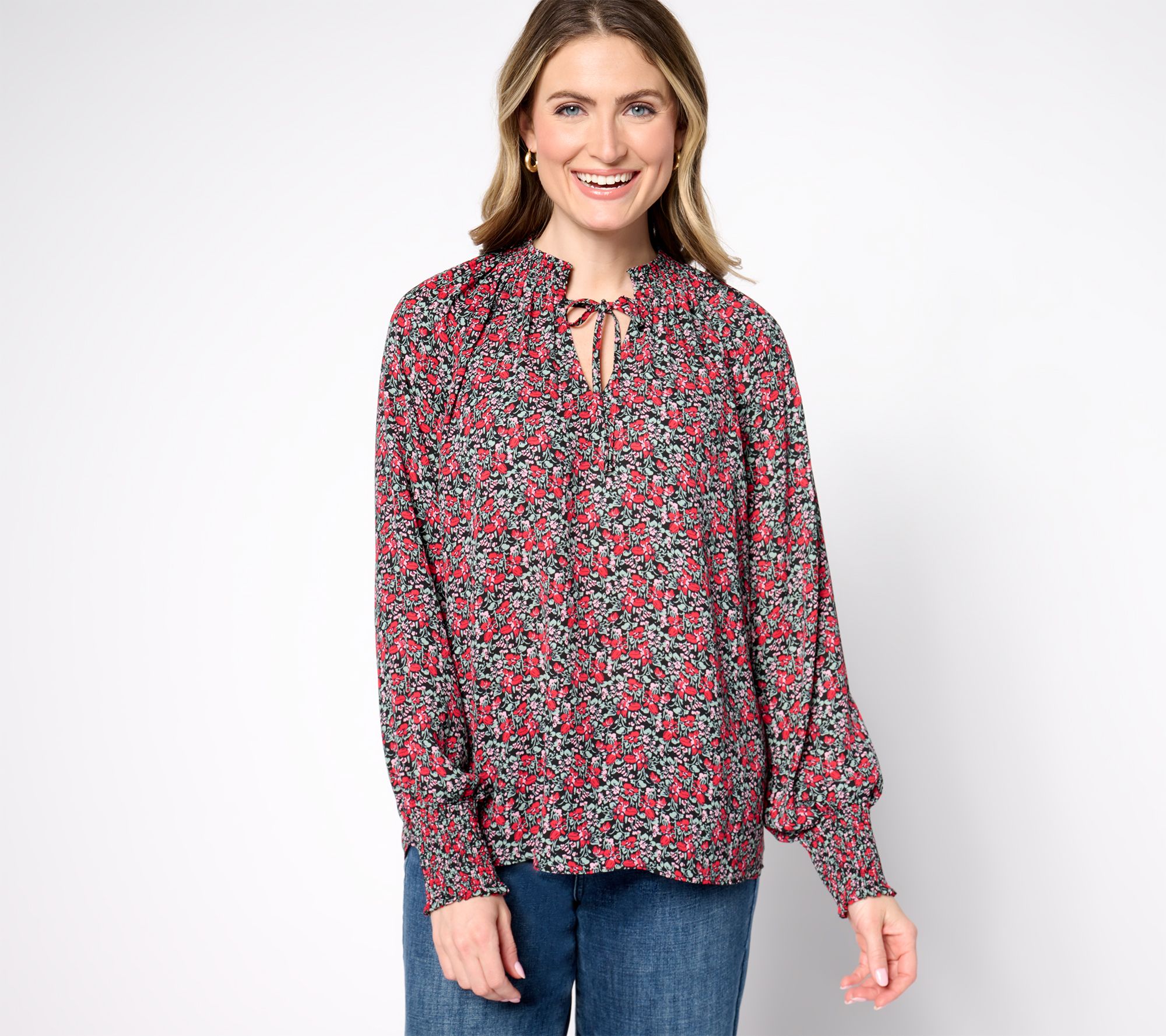 "As Is" NYDJ Gemma Pleated Front Blouse