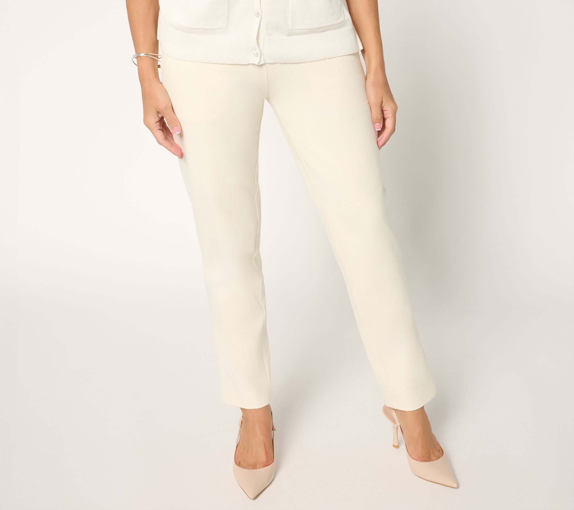 Women with Control Petite TUSHY LIFTER Straight Leg Ankle Pants