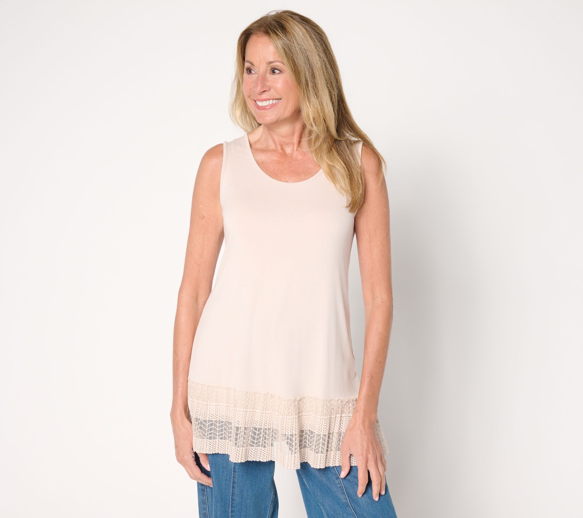 LOGO Layers by Lori Goldstein Regular Tank with Broomstick Hem
