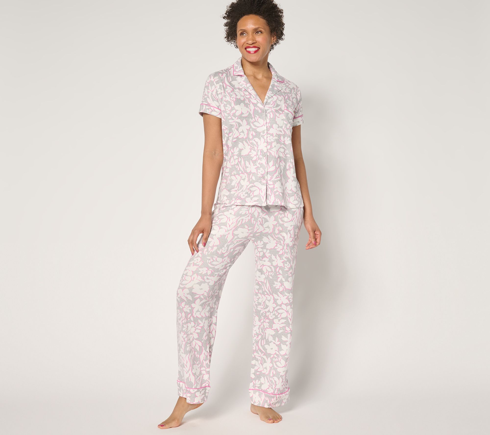 "As Is" Sunday Brunch Super Brushed Jersey Notch Collar Pajama Set
