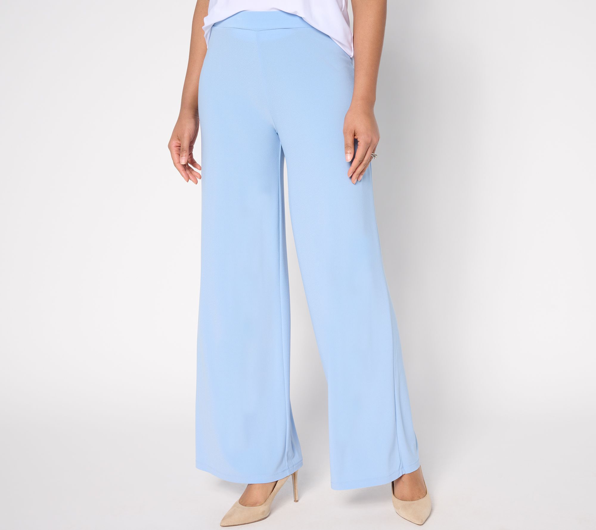"As Is" Dennis Basso Regular Caviar Crepe Wide Leg Pants