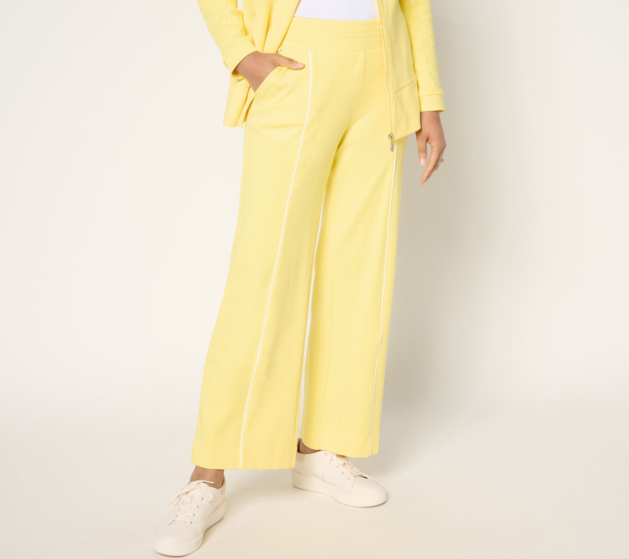 "As Is" Sport Savvy Regular Full Length Pant with Front Piping Detail