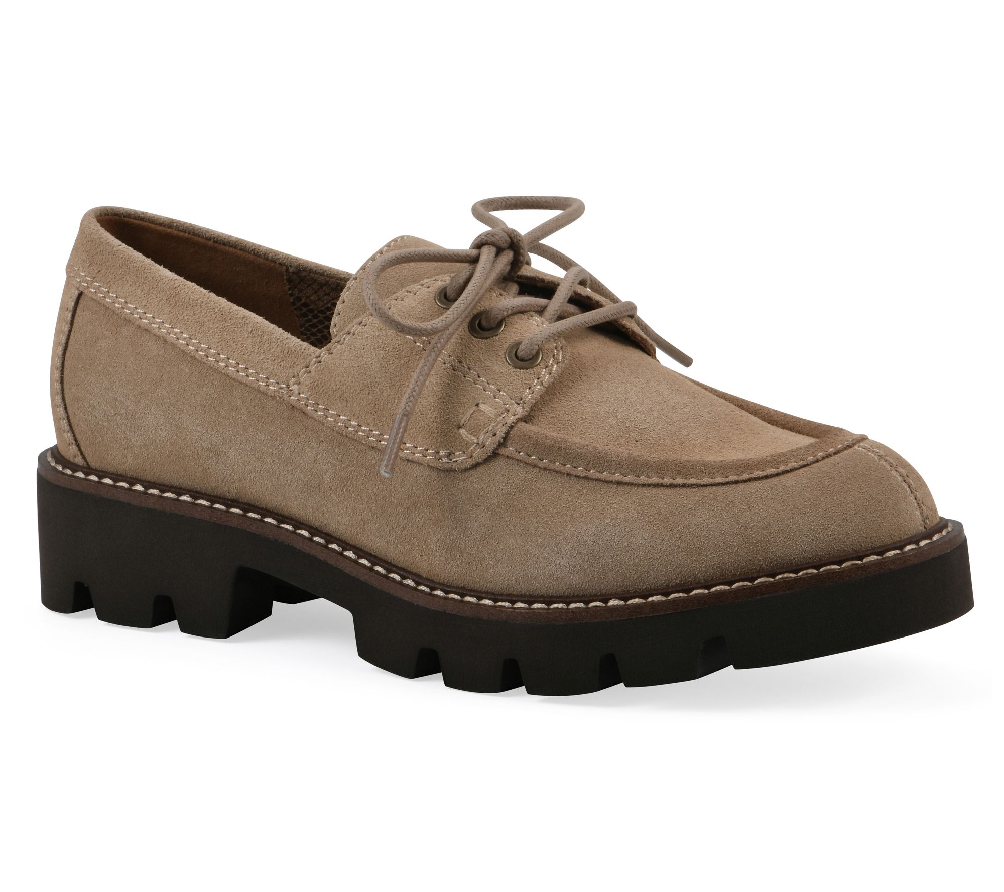 White Mountain Suede Lace-Up Loafers - Gino