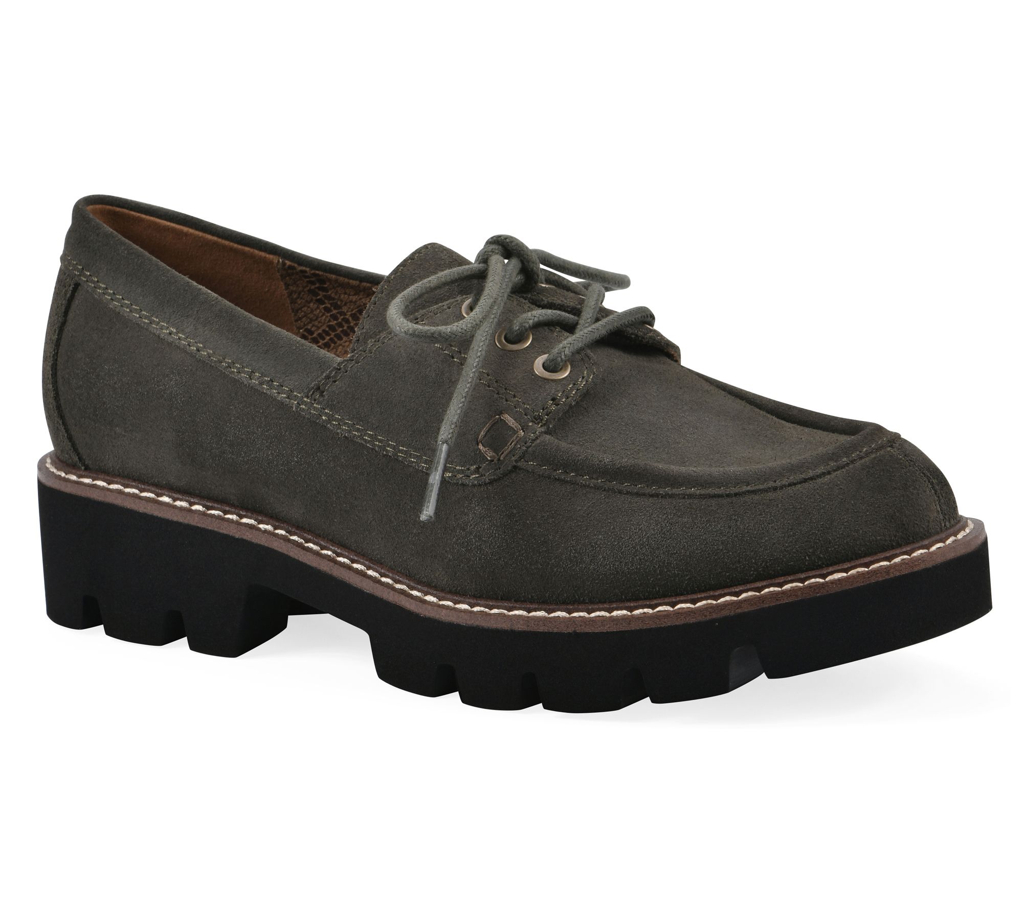 White Mountain Suede Lace-Up Loafers - Gino