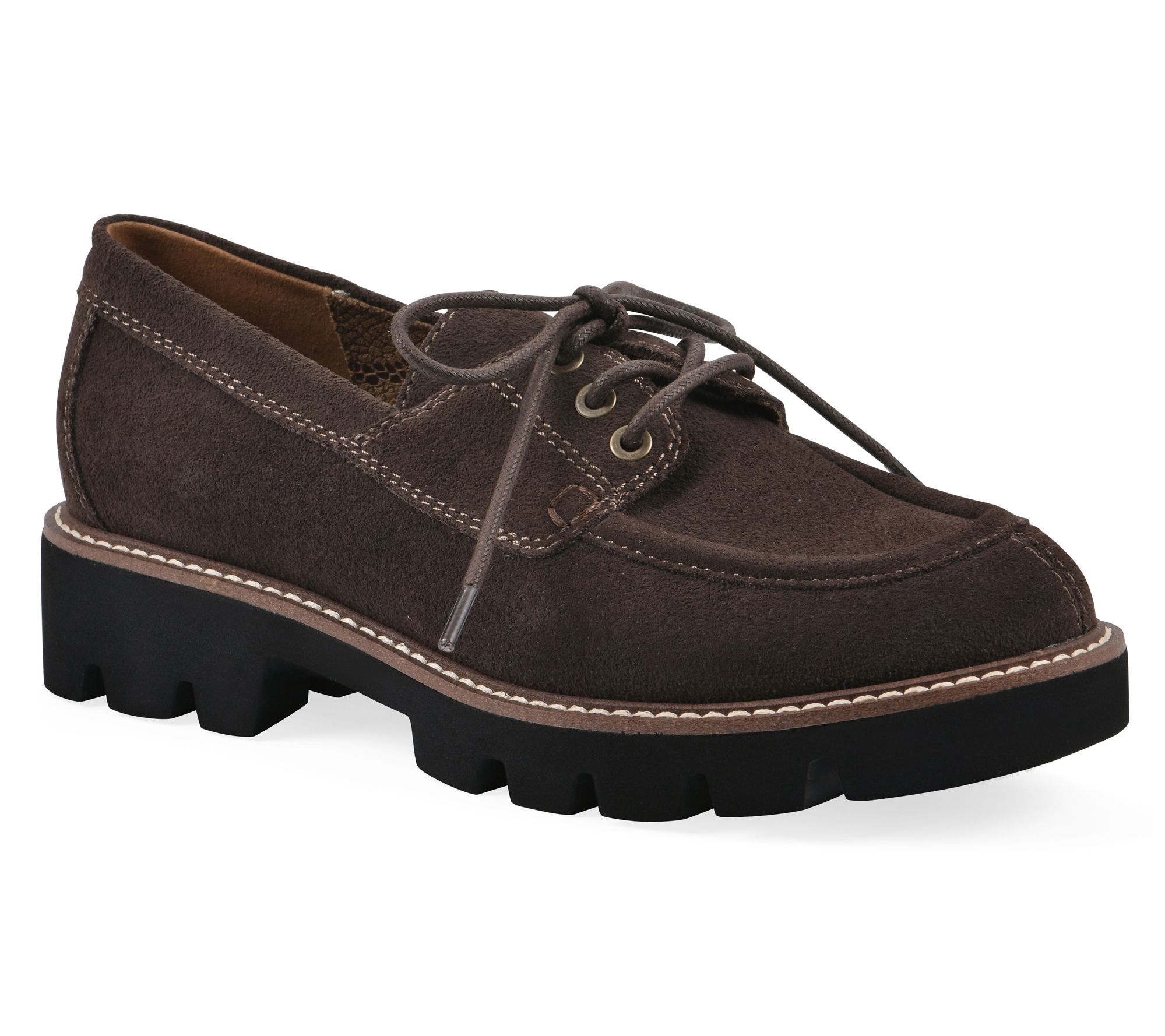 White Mountain Suede Lace-Up Loafers - Gino