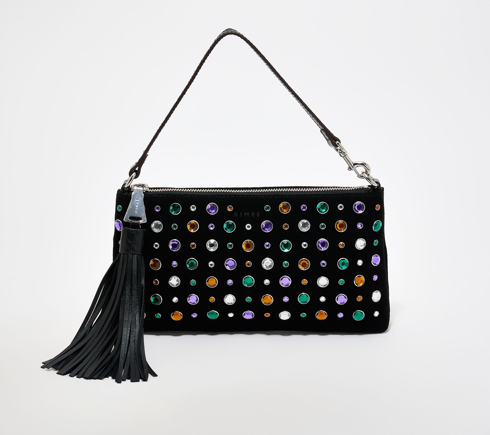 Aimee Kestenberg Onyx Hour Embellished Zip Clutch