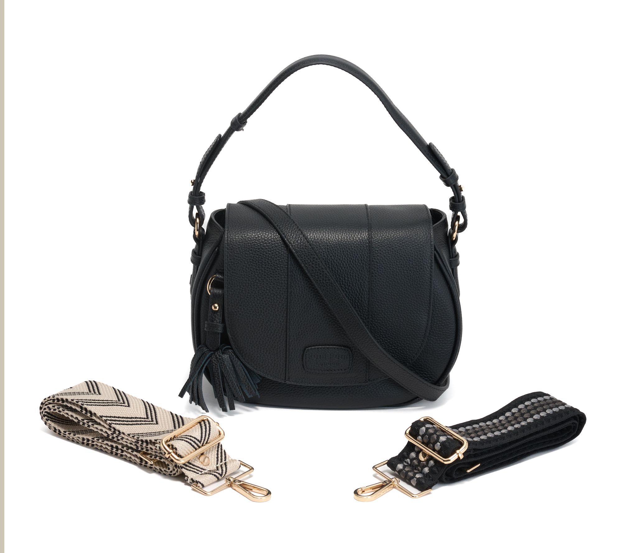 Pom Pom London Wilmington Saddle Bag with 2 Crossbody Straps
