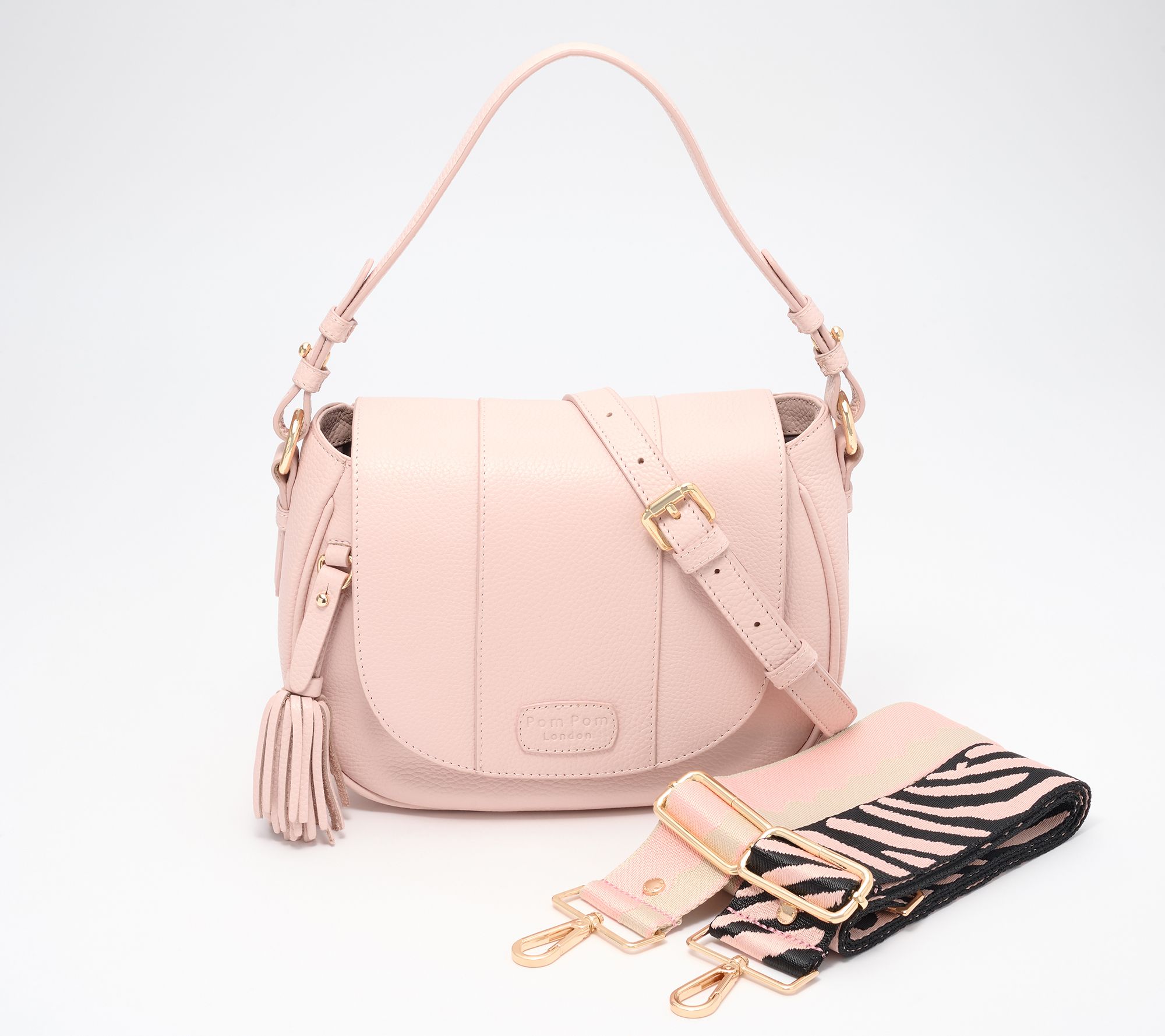 Pom Pom London Wilmington Saddle Bag with 2 Crossbody Straps