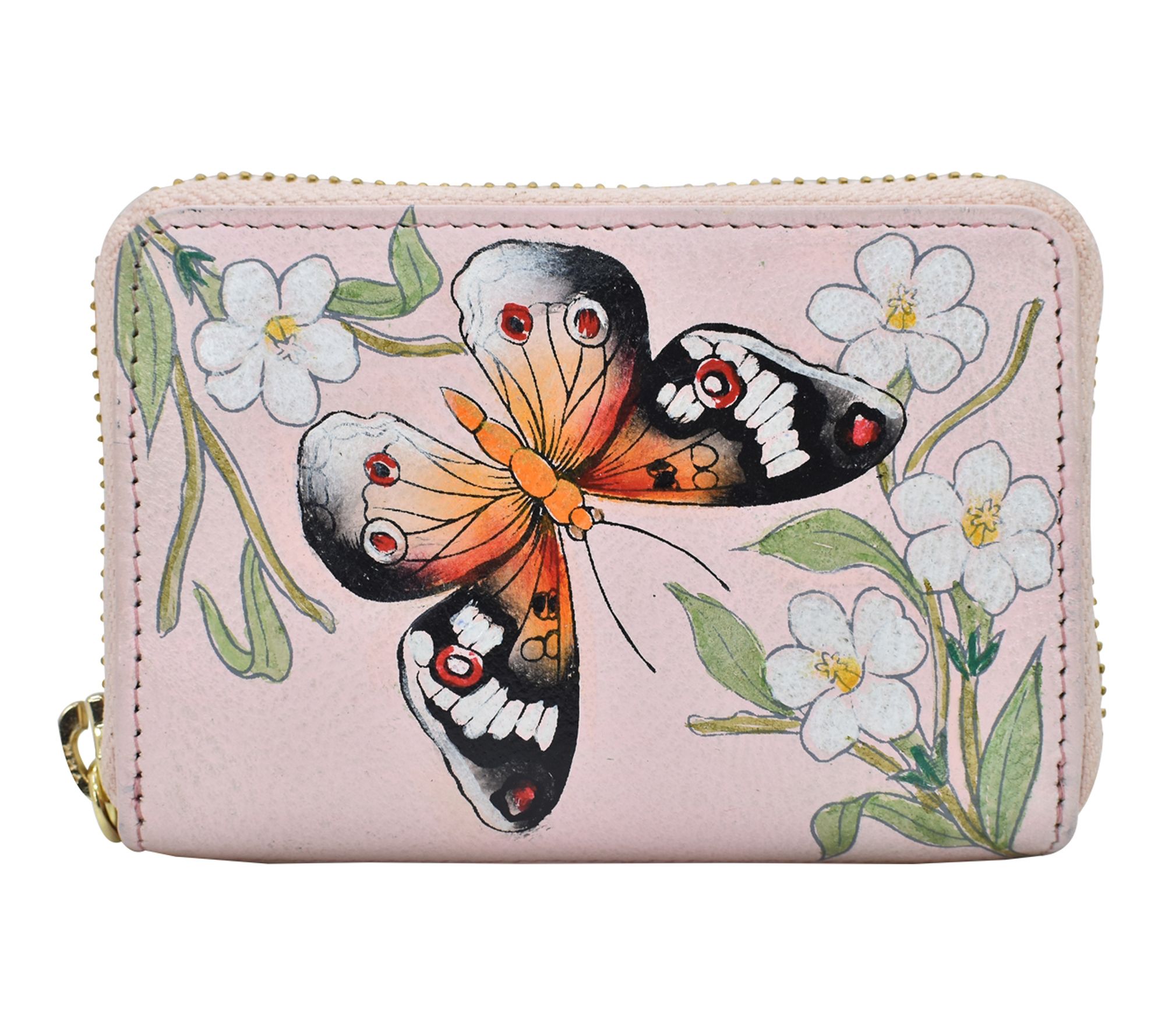 Anushcka Painted Leather Accordion Style Card H older