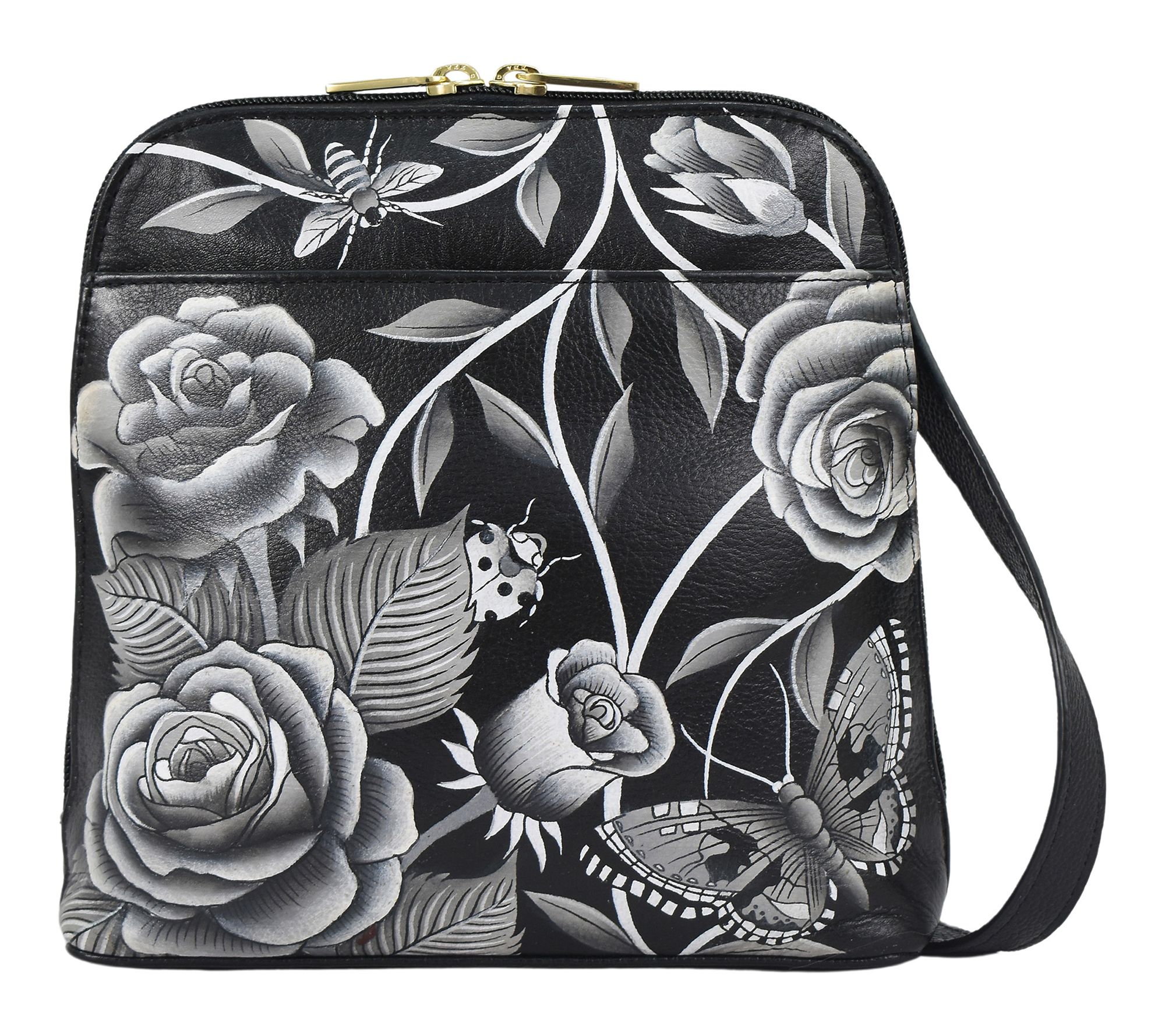 Anushcka Painte d Leather Small Zip Around Cro ssbody