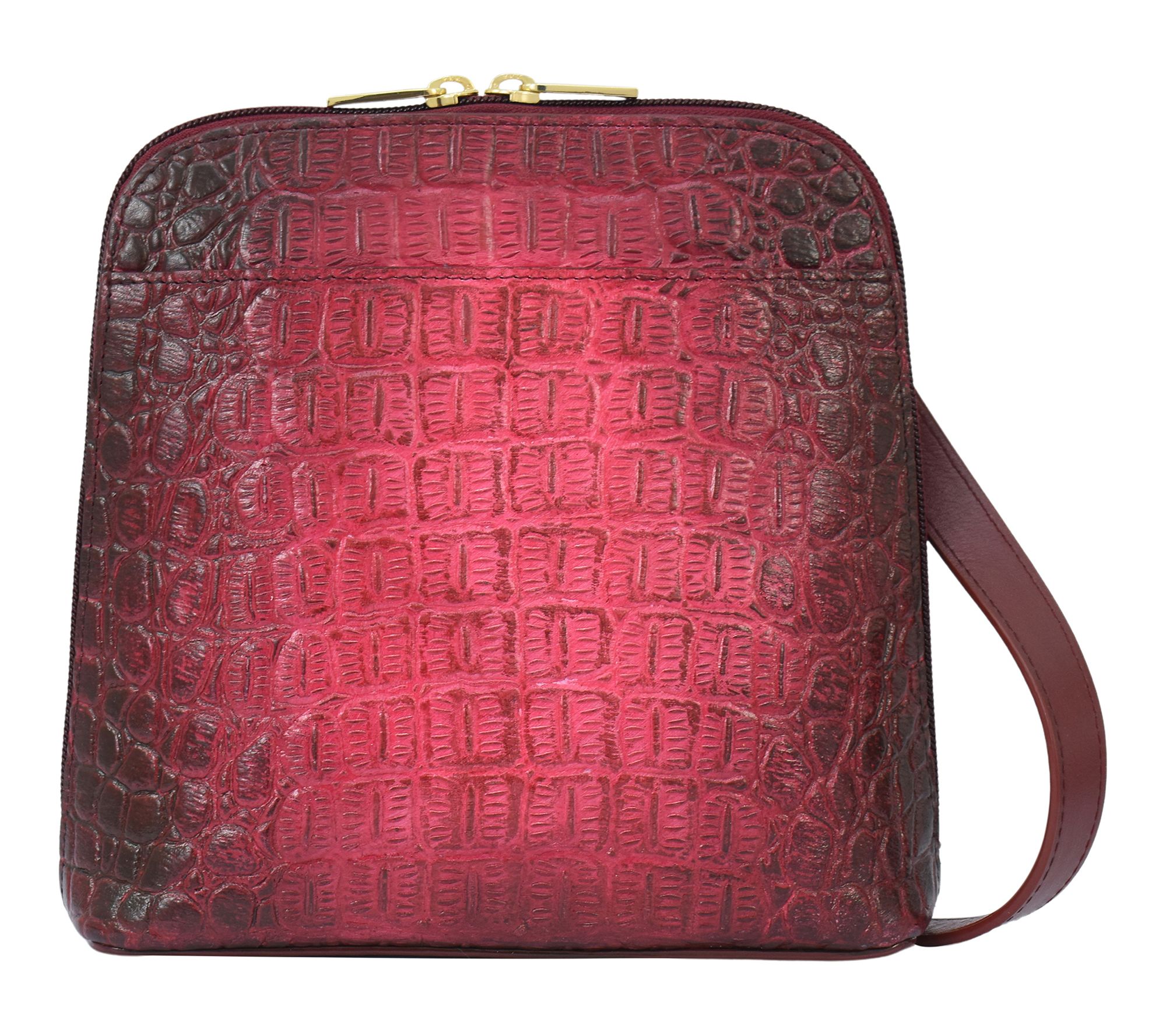 Anushcka Painte d Leather Small Zip Around Cro ssbody