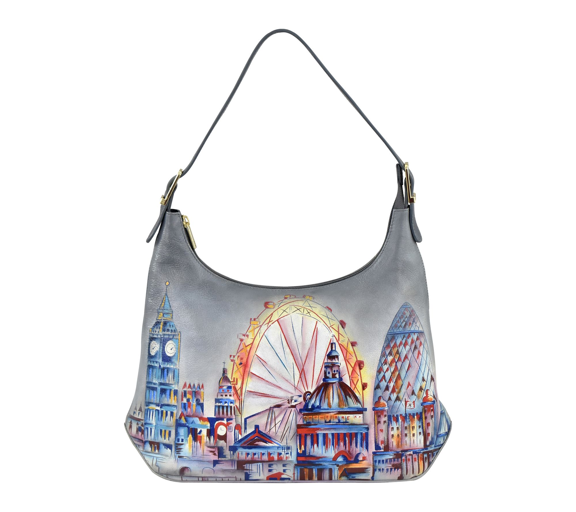 Anuschka Painted Leather Slim Shoulder Hobo
