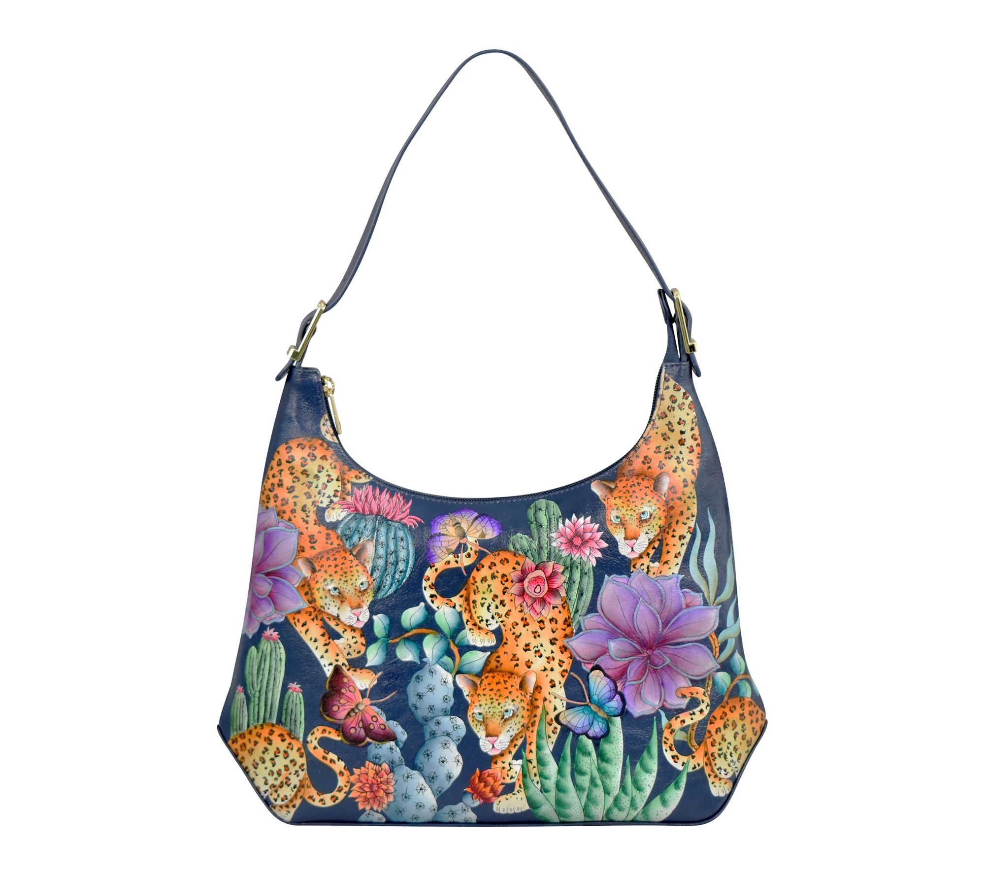Anuschka Painted Leather Slim Shoulder Hobo