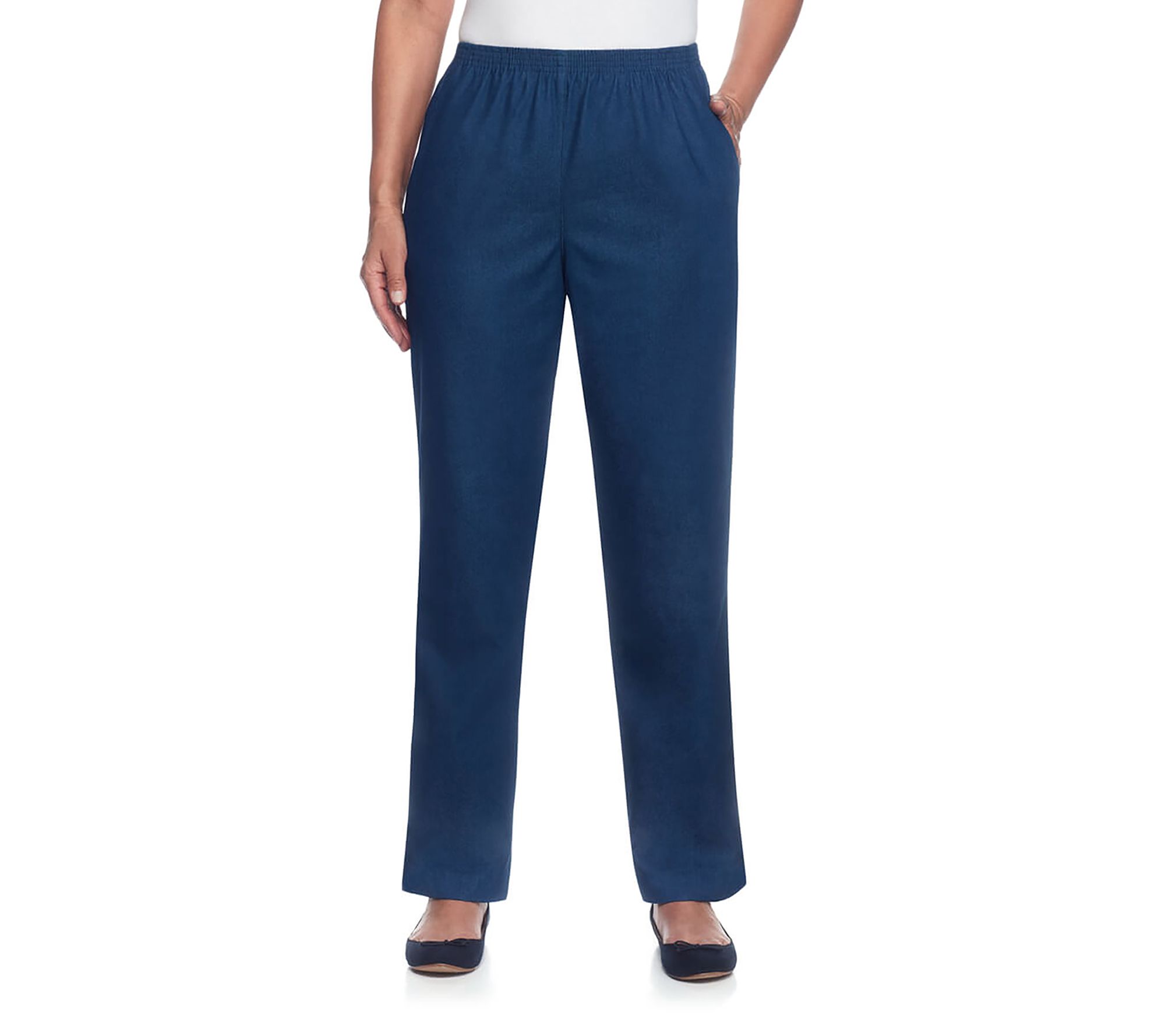 Alfred Dunner Petite Straight Leg Short Denim Pants