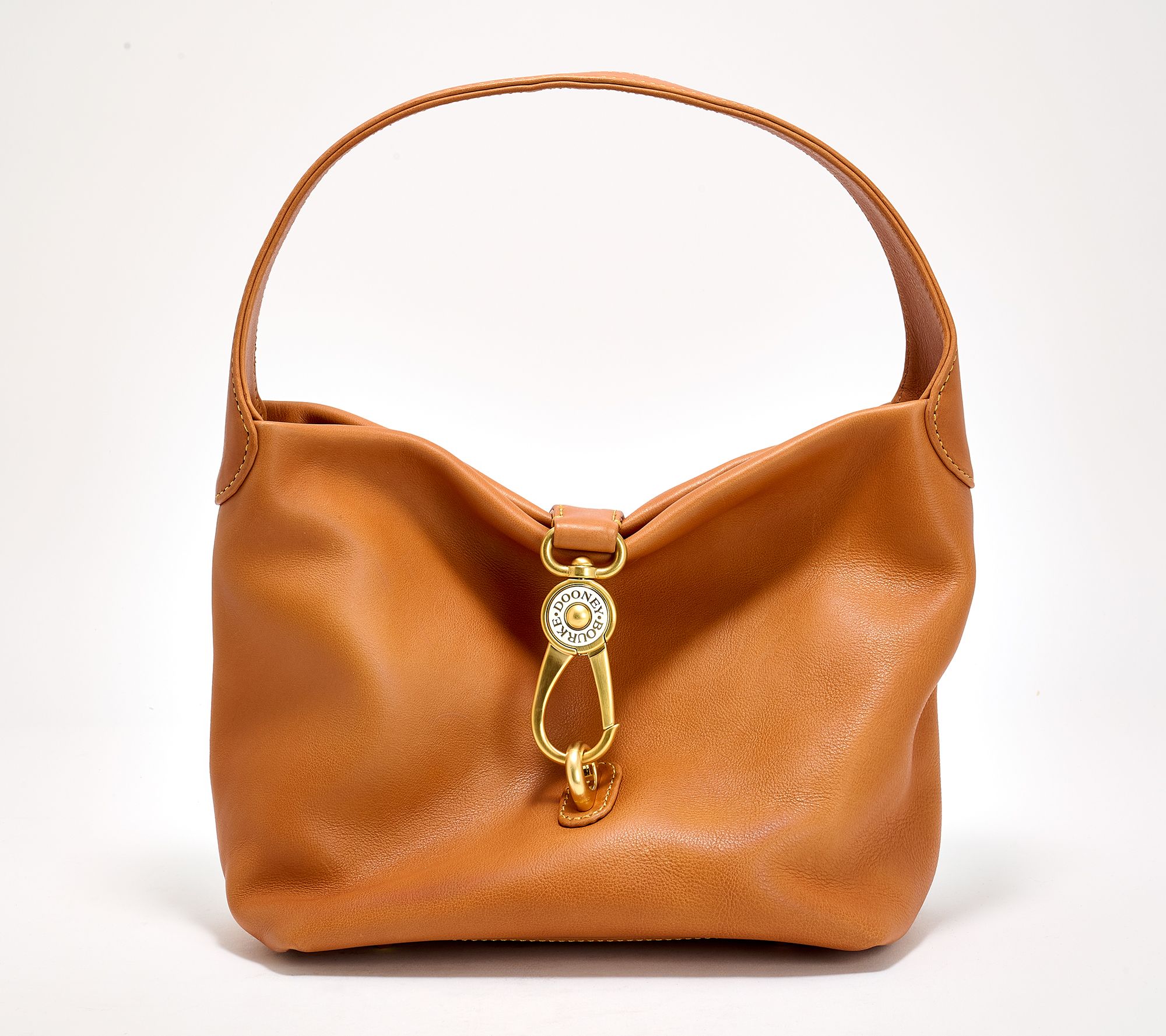"As Is" Dooney & Bourke Florentine Leather Logo Lock Hobo