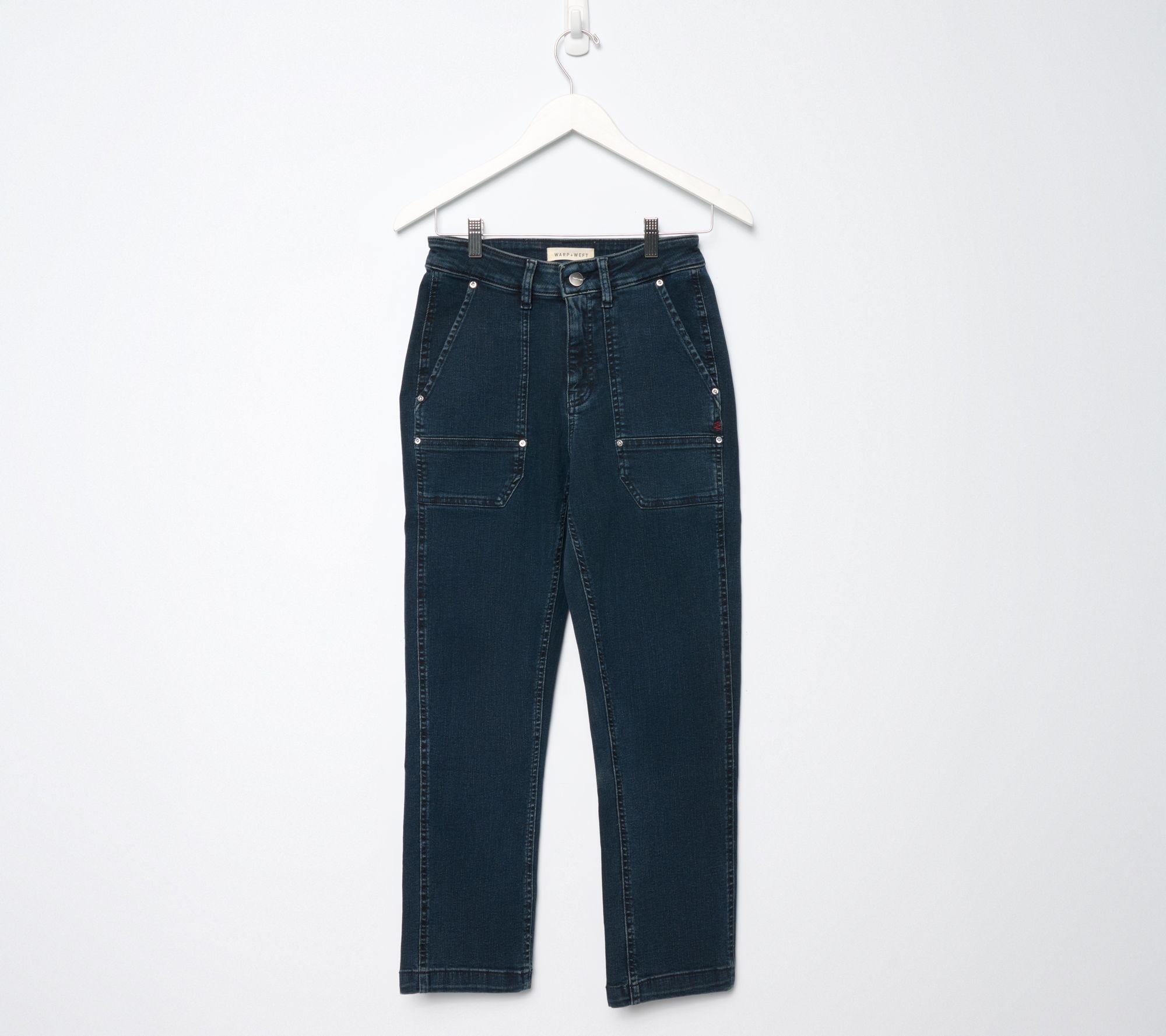 Warp & Weft Petite SBN Stretch Utility Staight-Leg Jeans