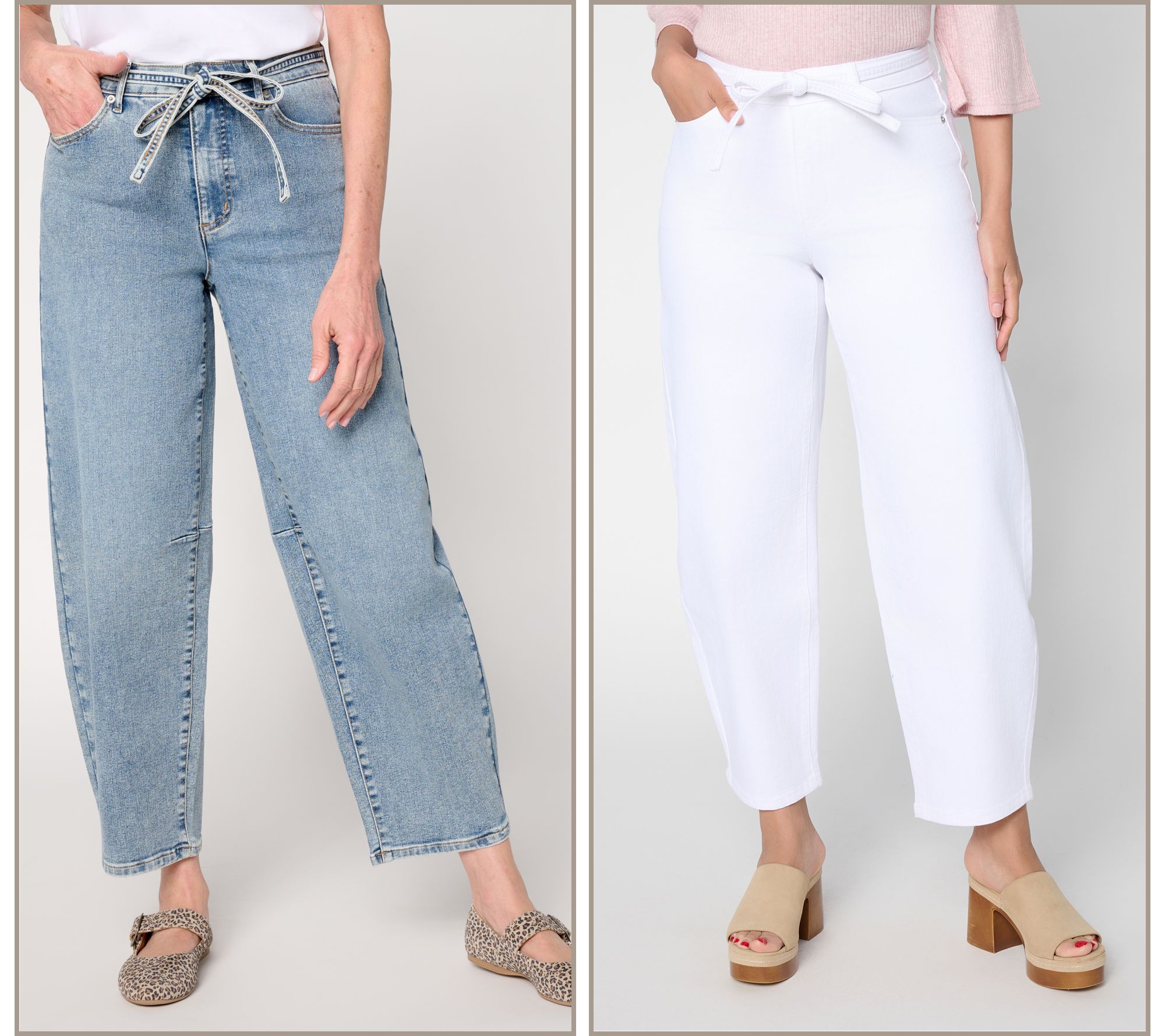 Me by Jennie Garth Stretch Repreve Self-Tie Tapered Jeans