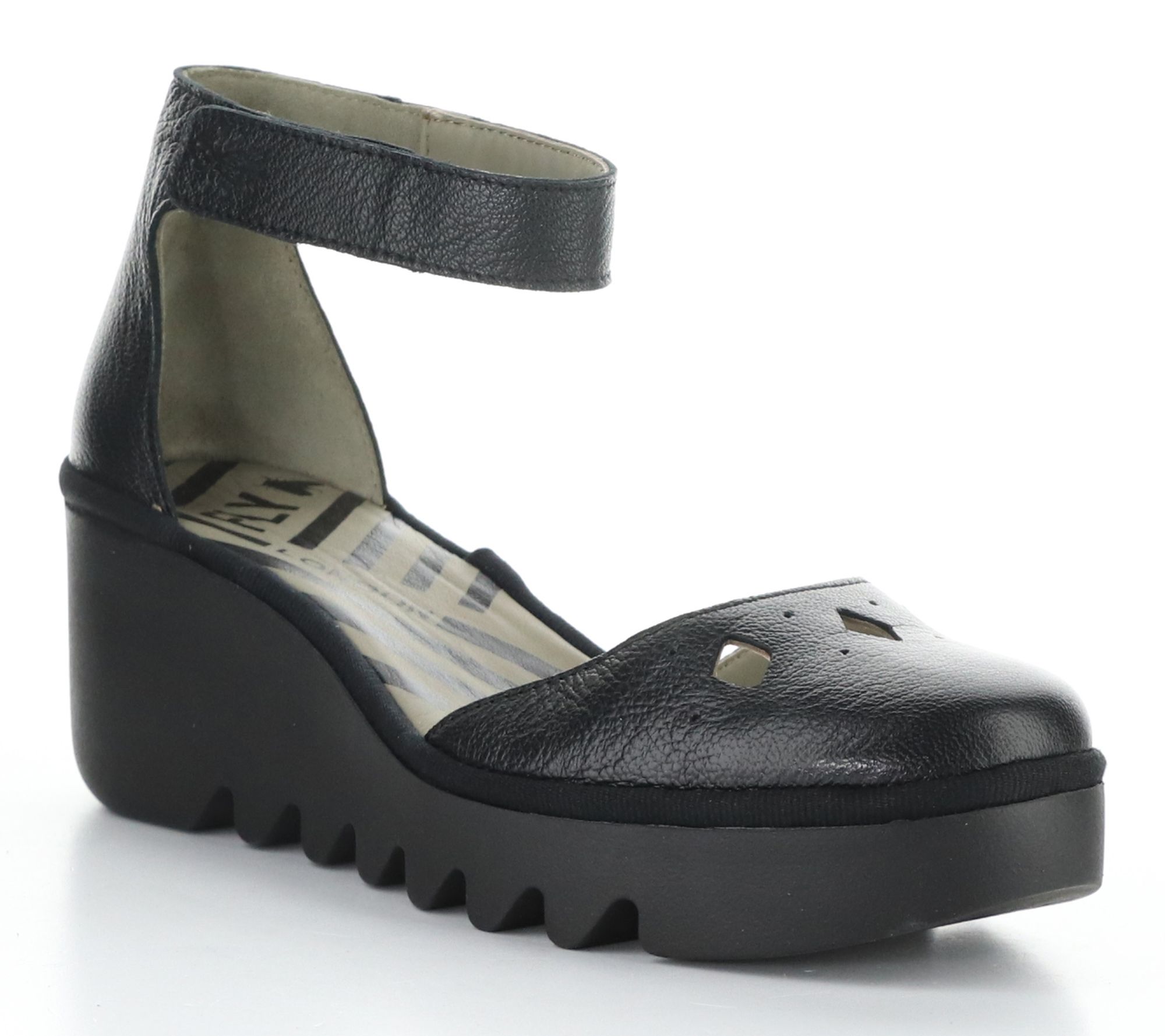 Fly London Mousse Leather Wedge Sandals