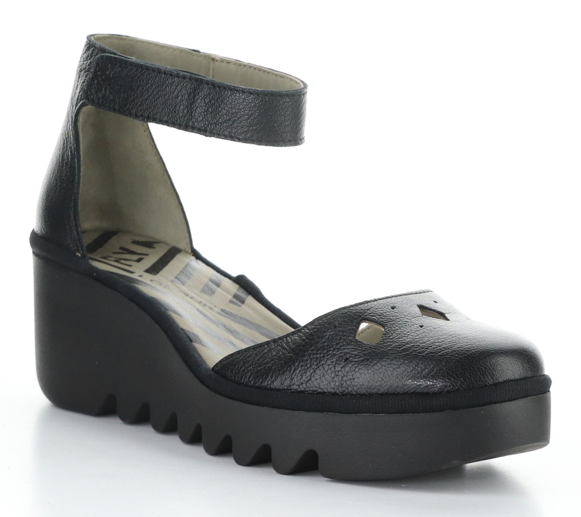 Fly London Mousse Leather Wedge Sandals