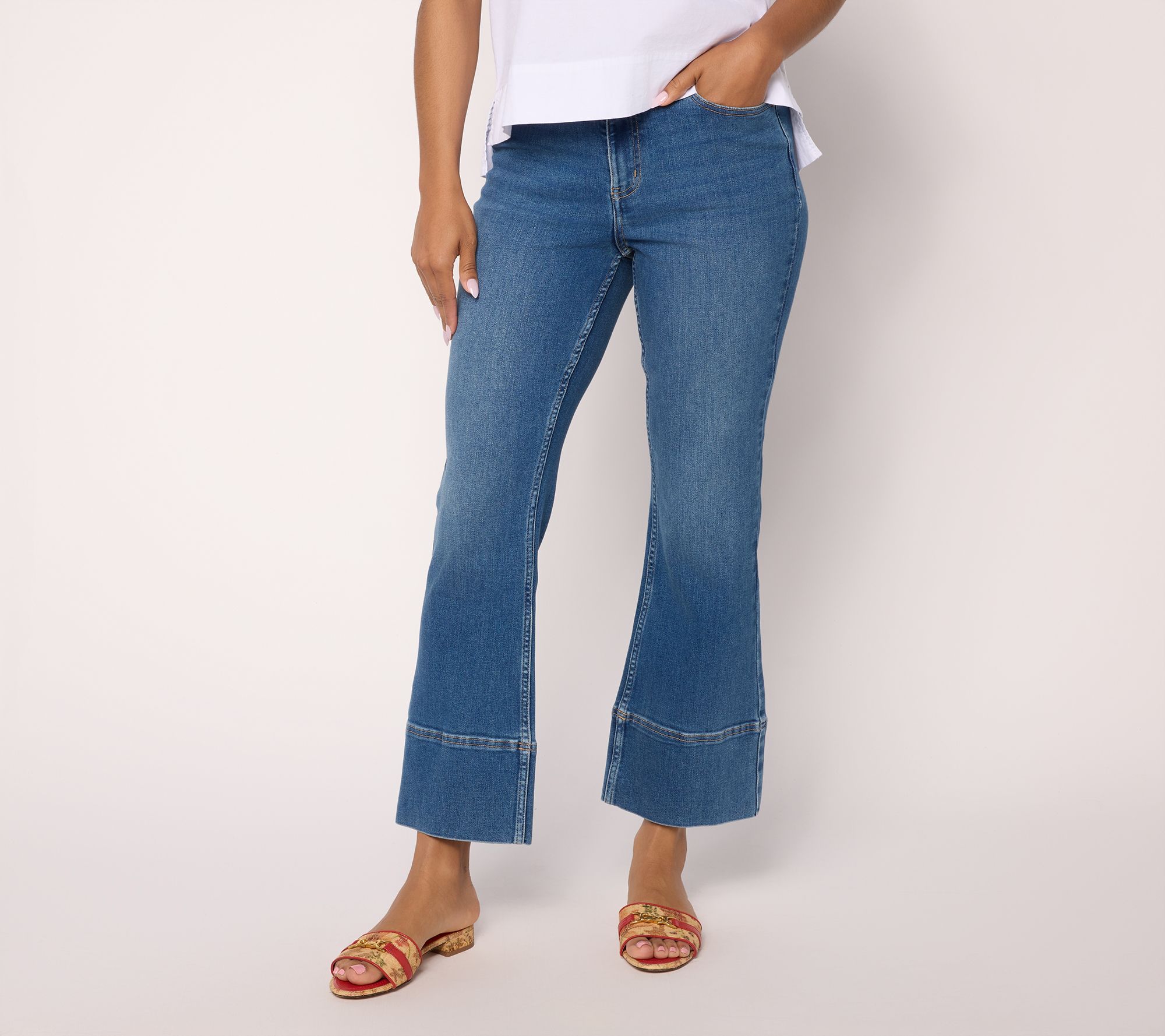 Martha Stewart Petite Signature Cropped Kick Flare Jeans