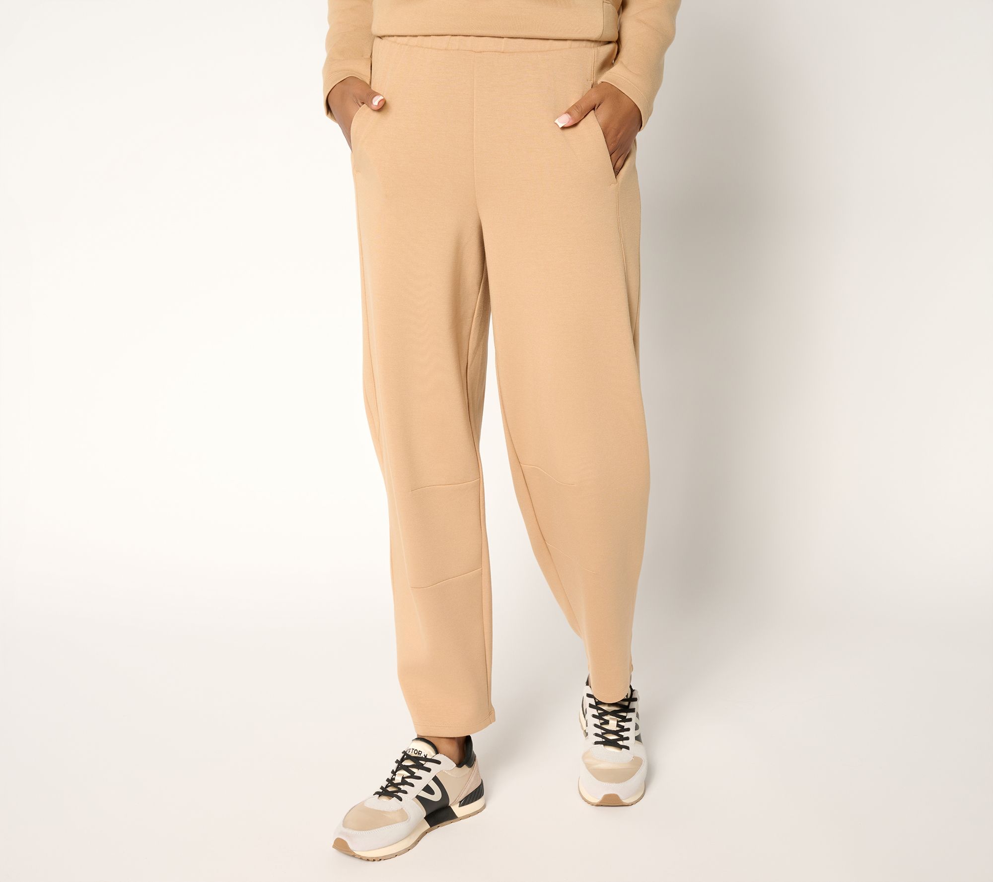 "As Is" LOGO by Lori Goldstein Petite Scuba Knit Ankle Pants
